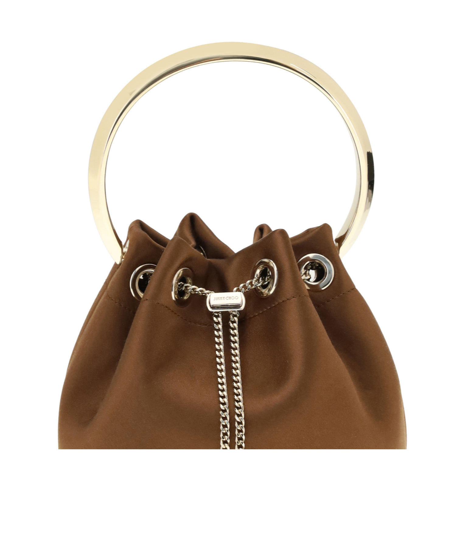 Jimmy Choo Women Bon Bon Leather Bucket Bag In Brown