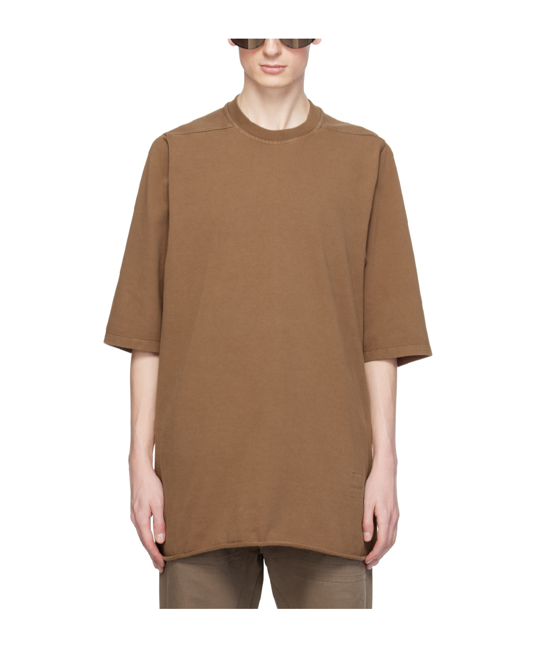 Rick Owens Drkshdw Jumbo Ss T Organic Cotton T-shirt In Brown