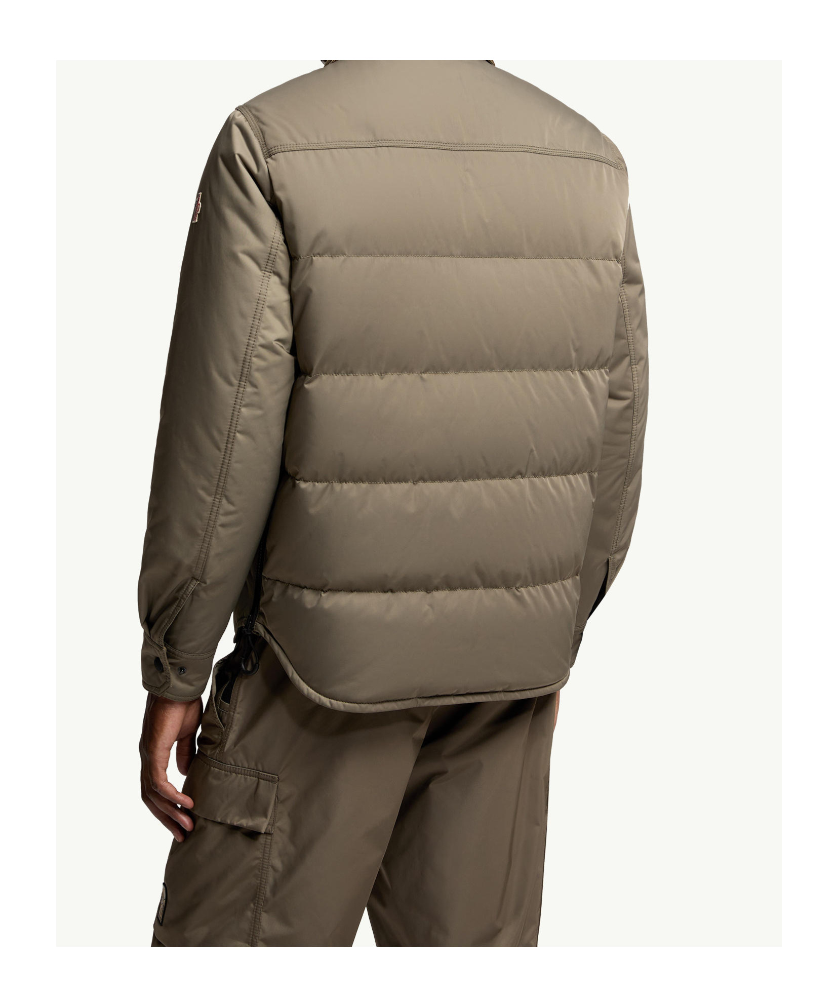 Moncler Apres Ski Corduroy-trimmed Down Jacket In Brown