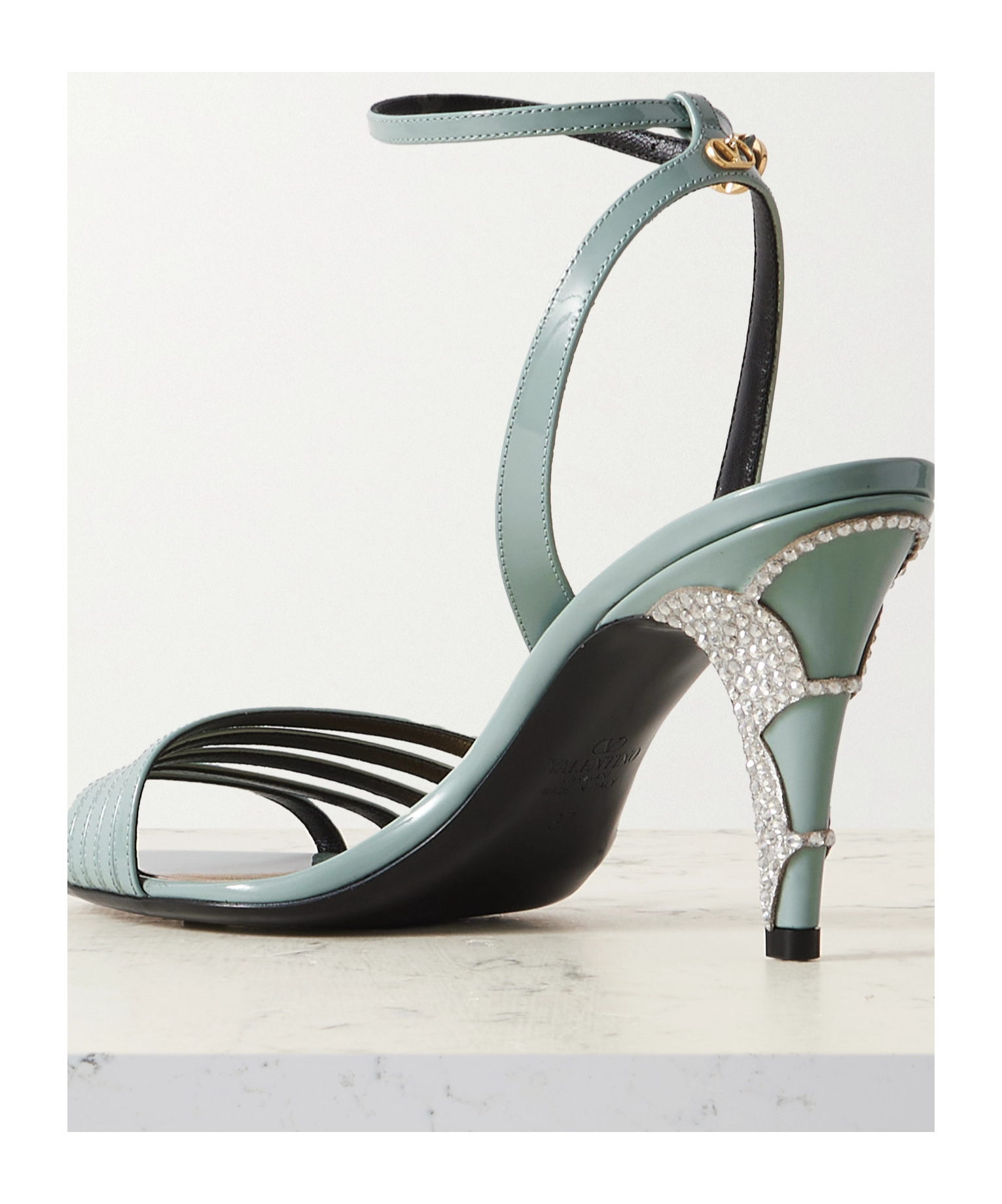 Shop Valentino Ladycrush Ankle-strap Open Toe Sandals In Gray