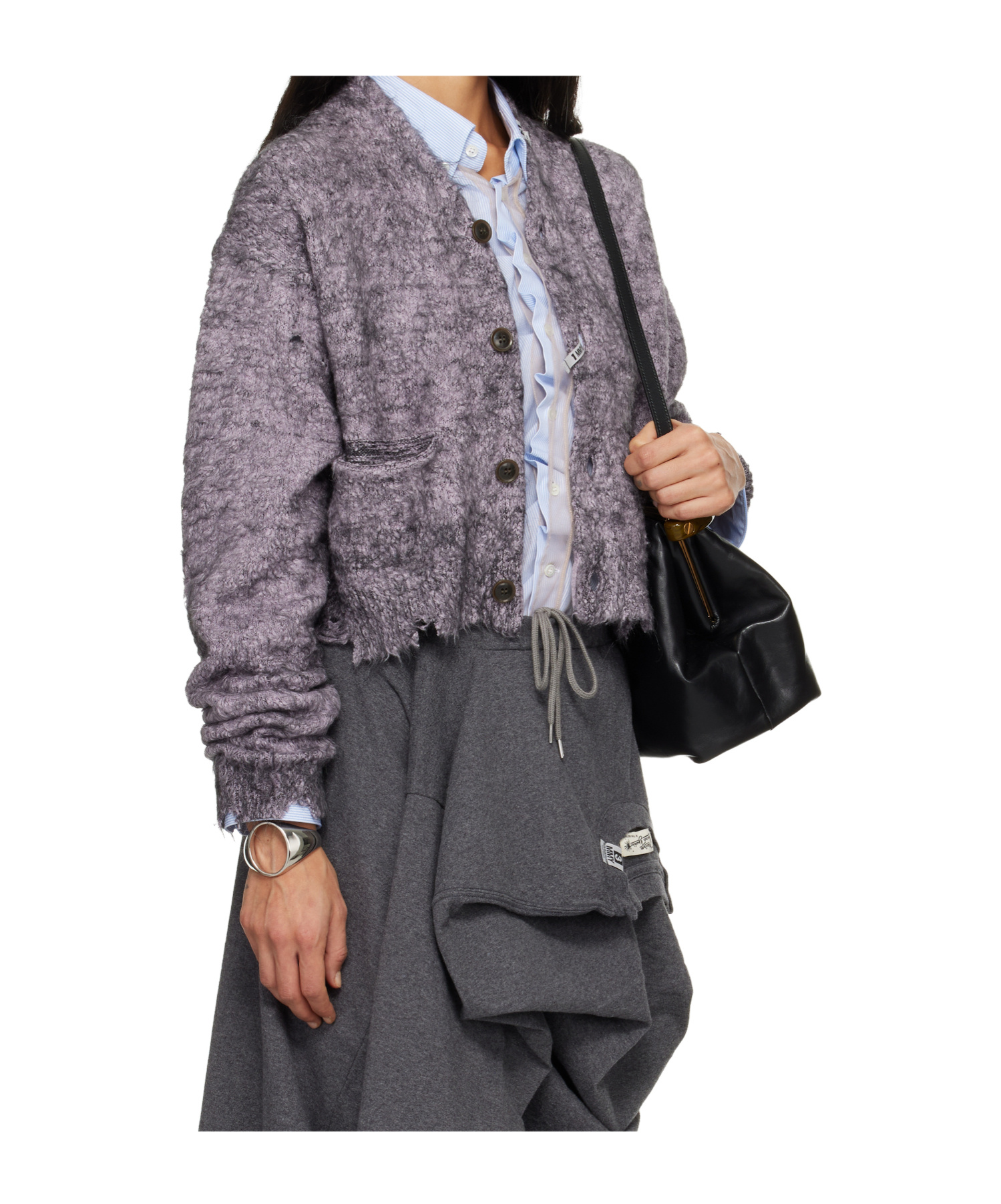 Miharayasuhiro Purple Mohair Knit Cardigan In Purple