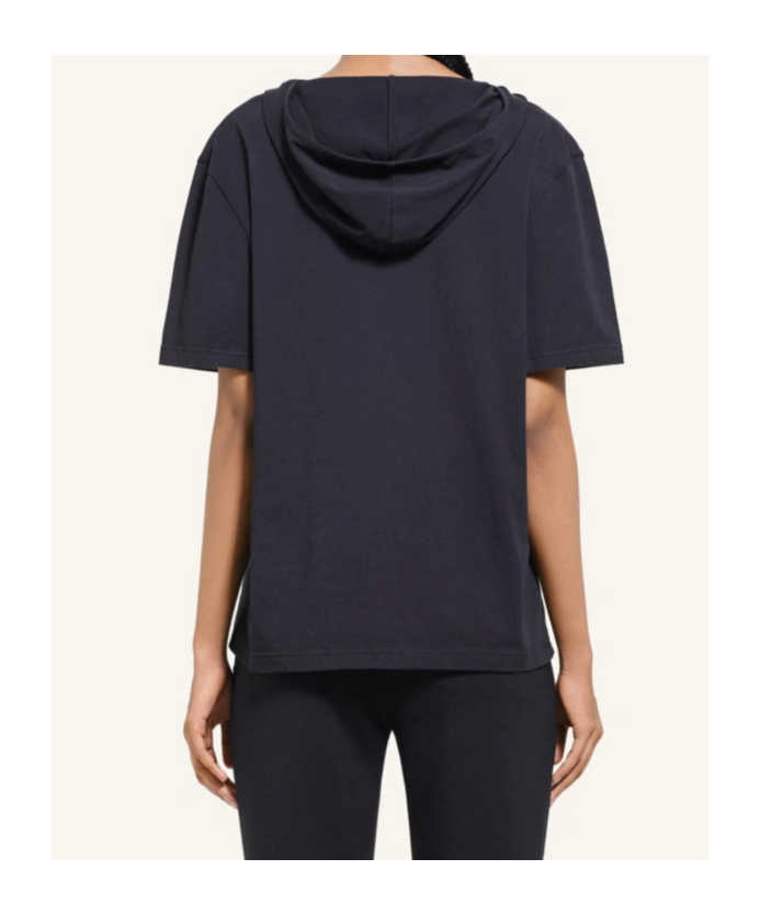 Courrèges Courregès Cotton Hooded T-shirt In Black
