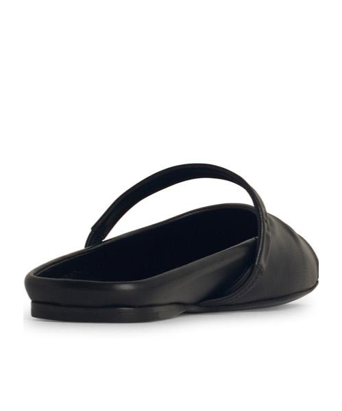 Marni Little Bow Nappa Leather Flat Mules In Black