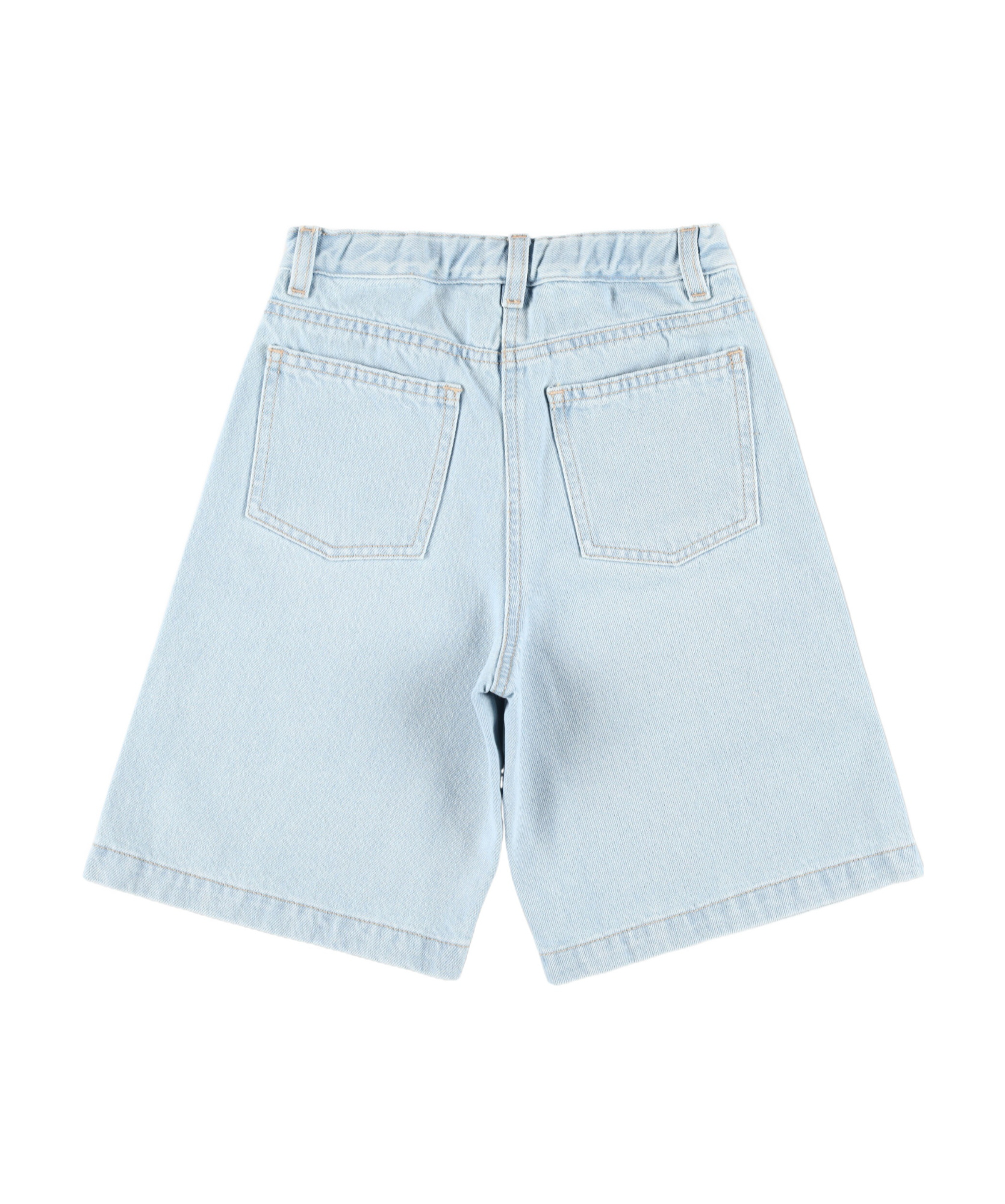 Shop Il Gufo Denim Shorts With Belt Loops In Blue