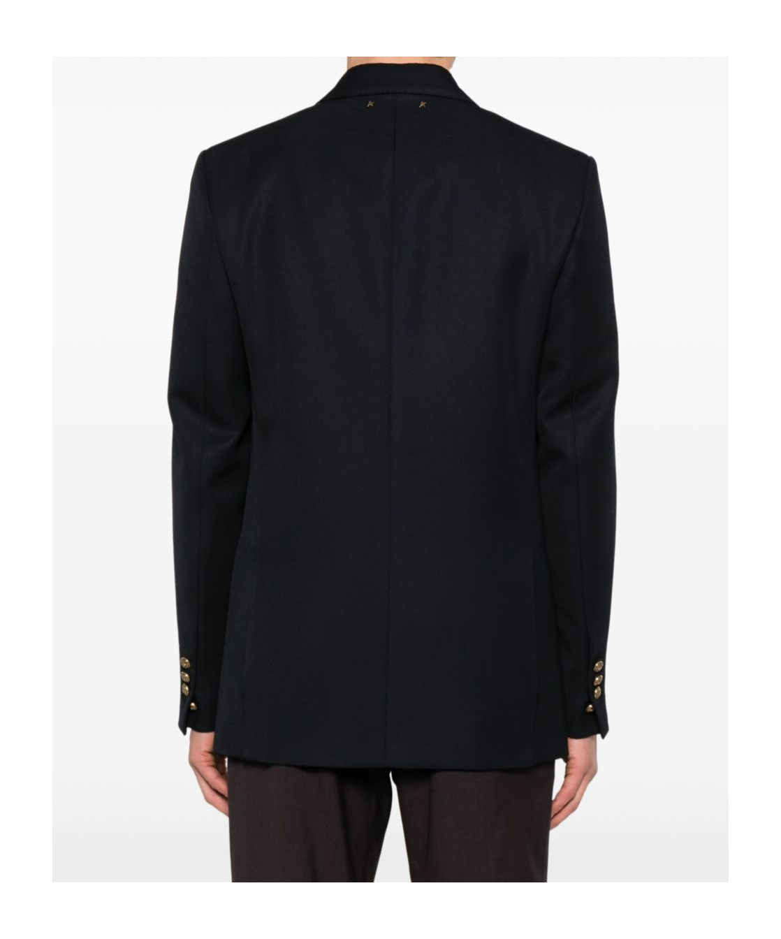 Golden Goose Double Breasted Gabardine Blazer In Black