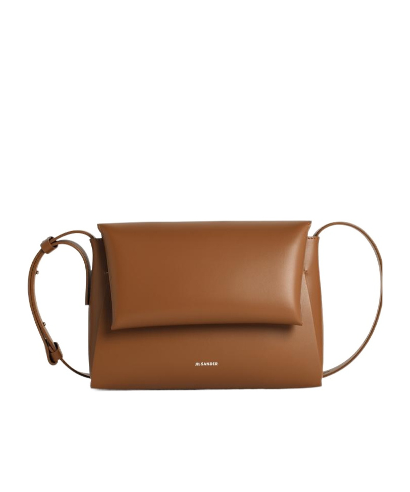 Jil Sander Messenger Brown Leather Crossbody Bag In Brown