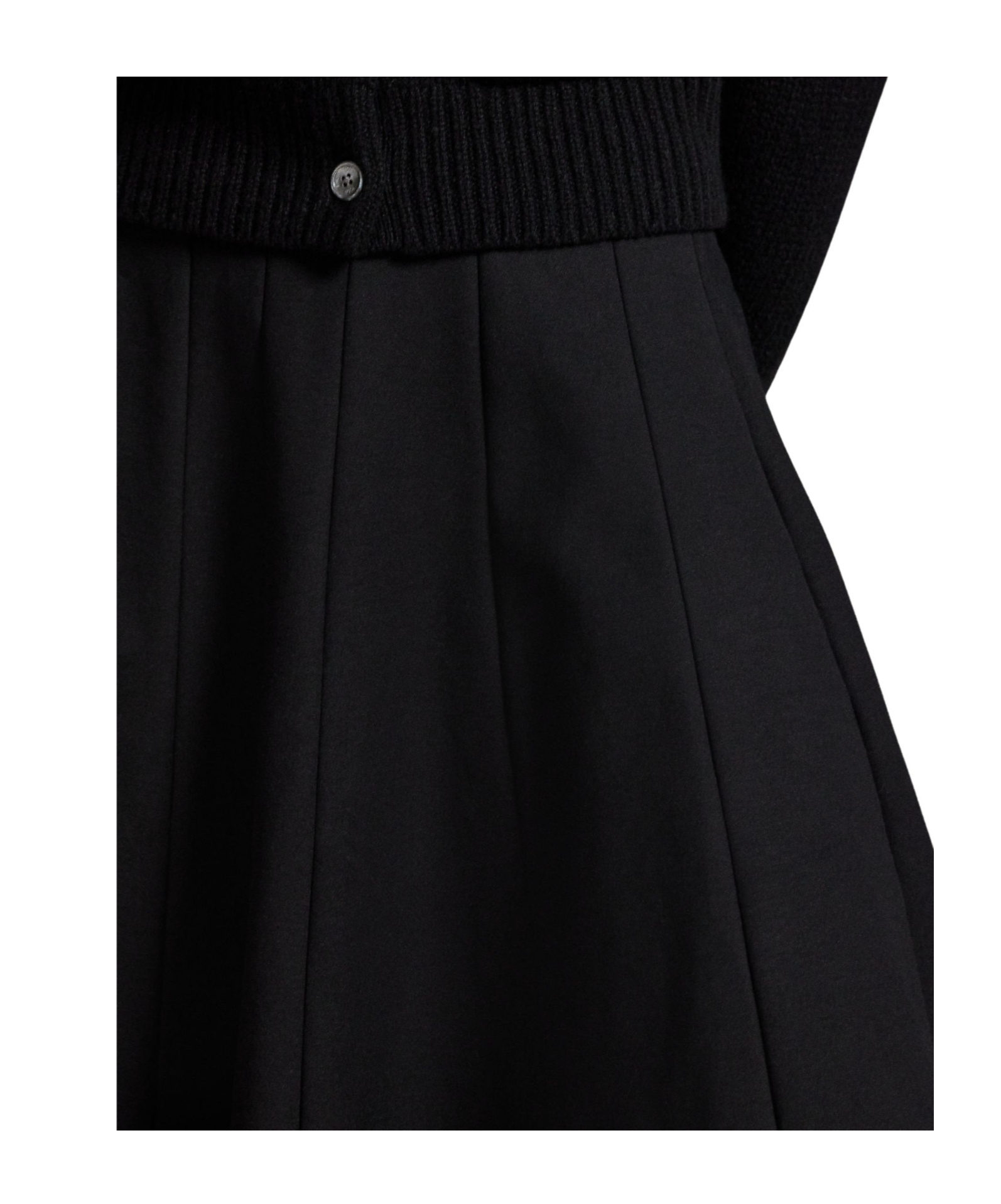 Ralph Lauren High Waist Midi Pleated Skirt In Black
