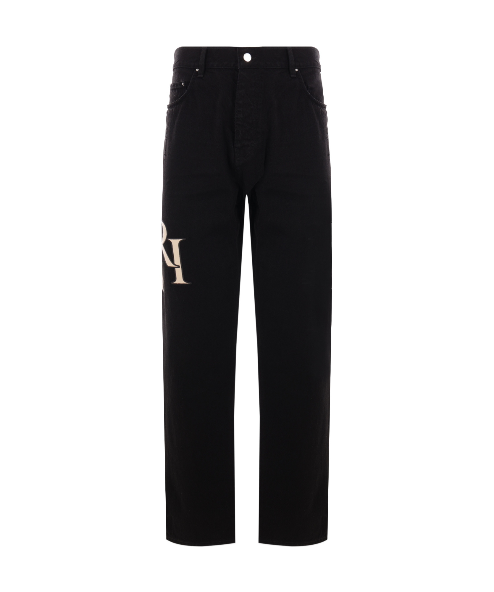 Amiri Staggered Logo Jeans In Black