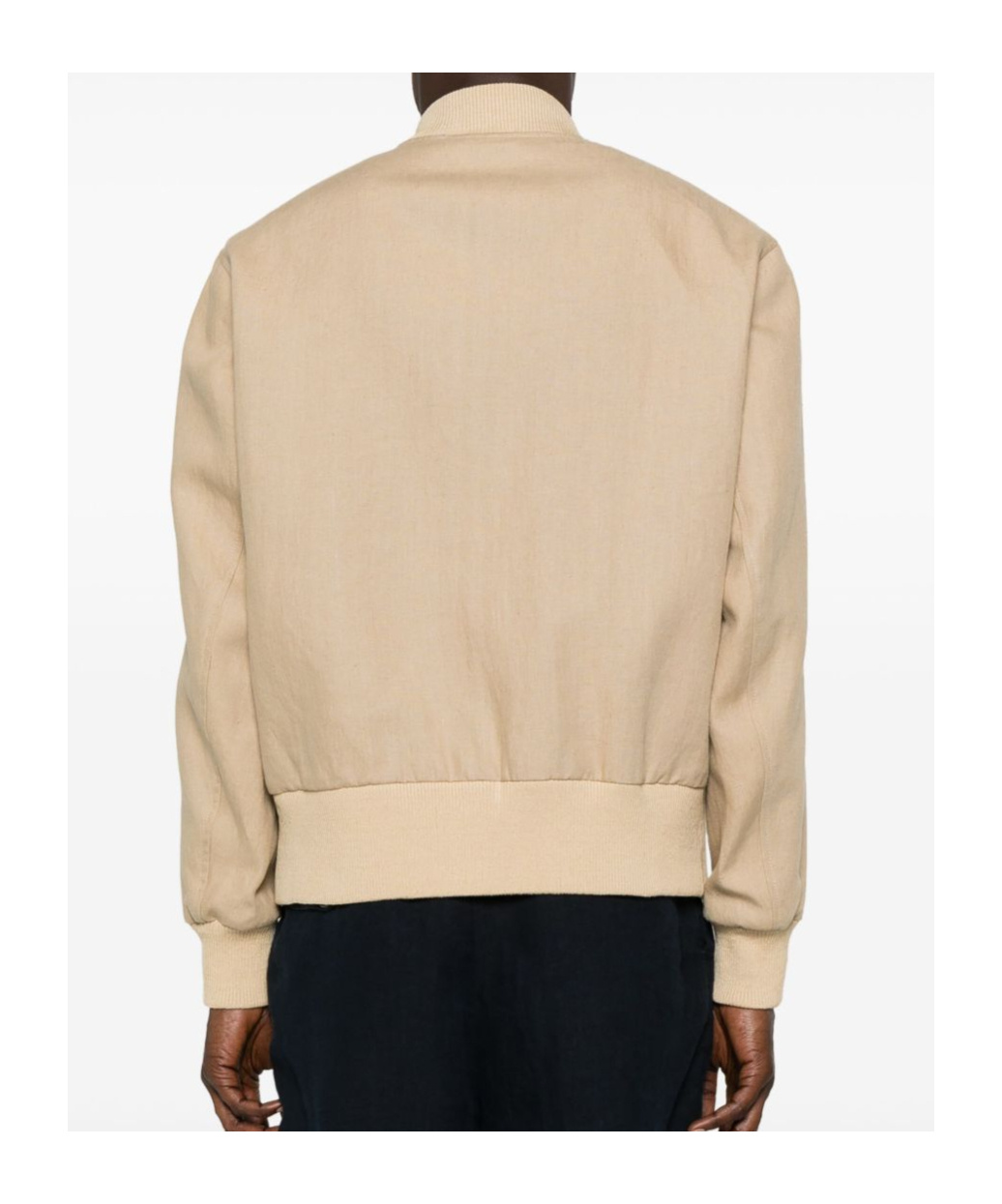 Lardini Ribbed Collar Jacket Side Pockets In Nude