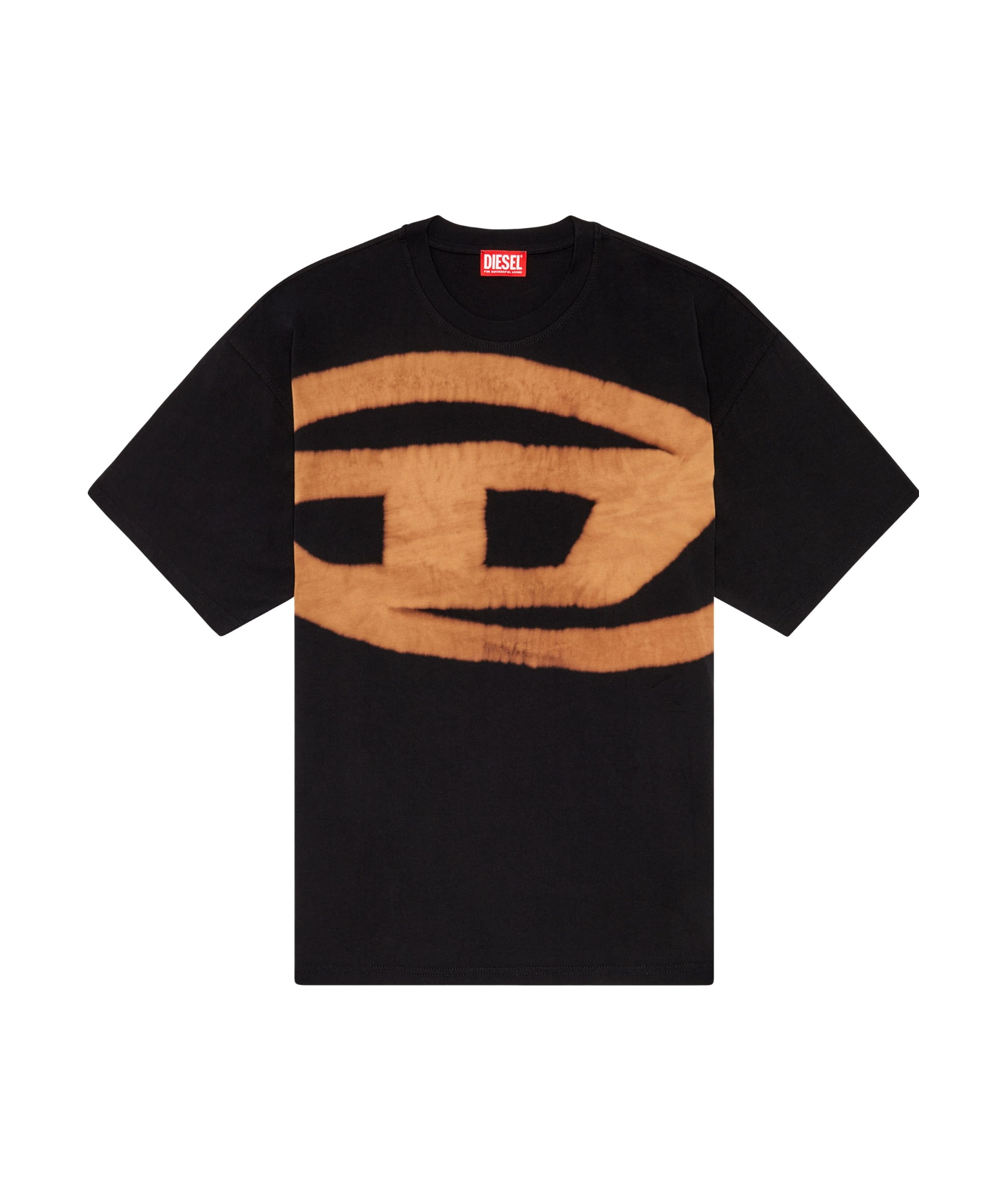 Diesel Crew Neck Graphic Print Short Sleeves T-shirt In Black