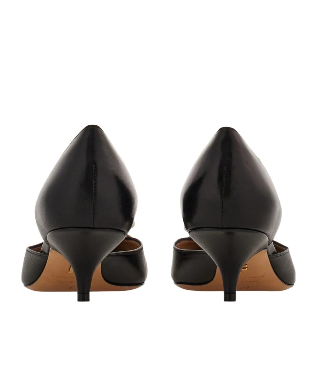Ferragamo Mini Bow Mid Heel Pump In Black