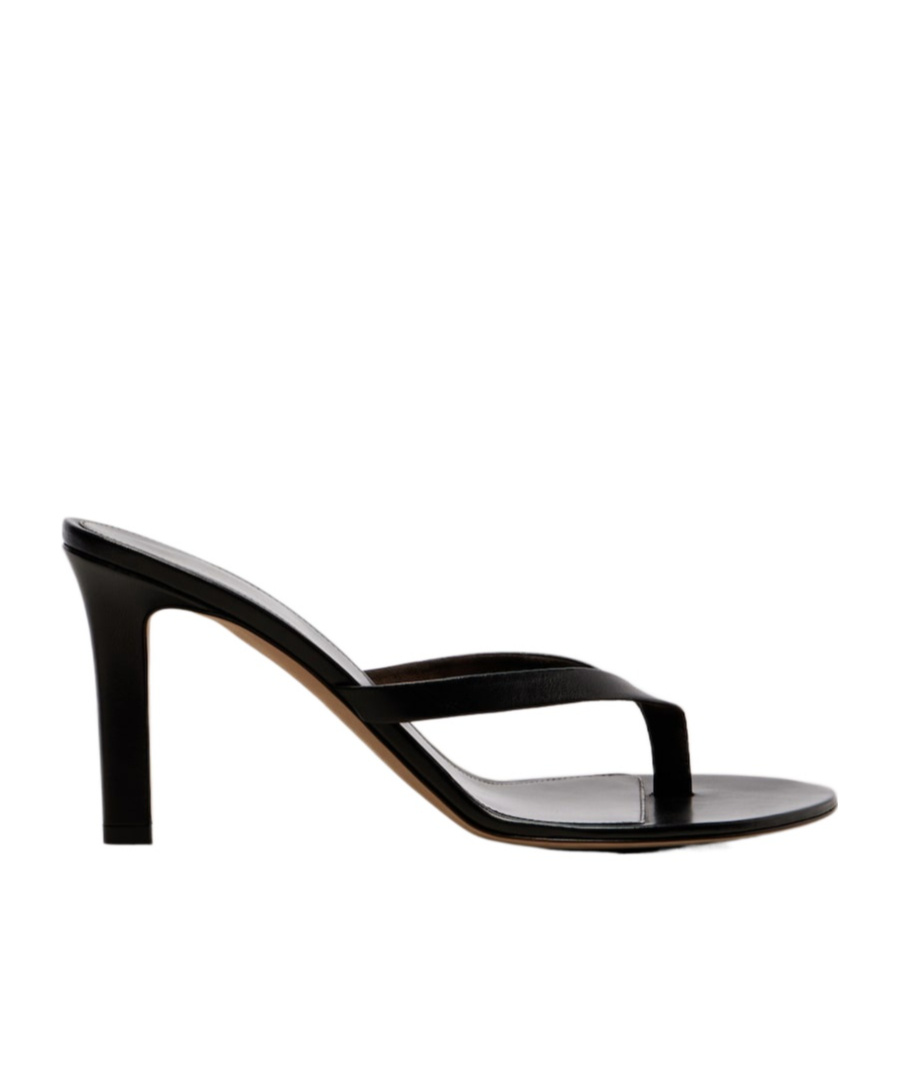 The Row Sacha Leather Thong Sandals In Black