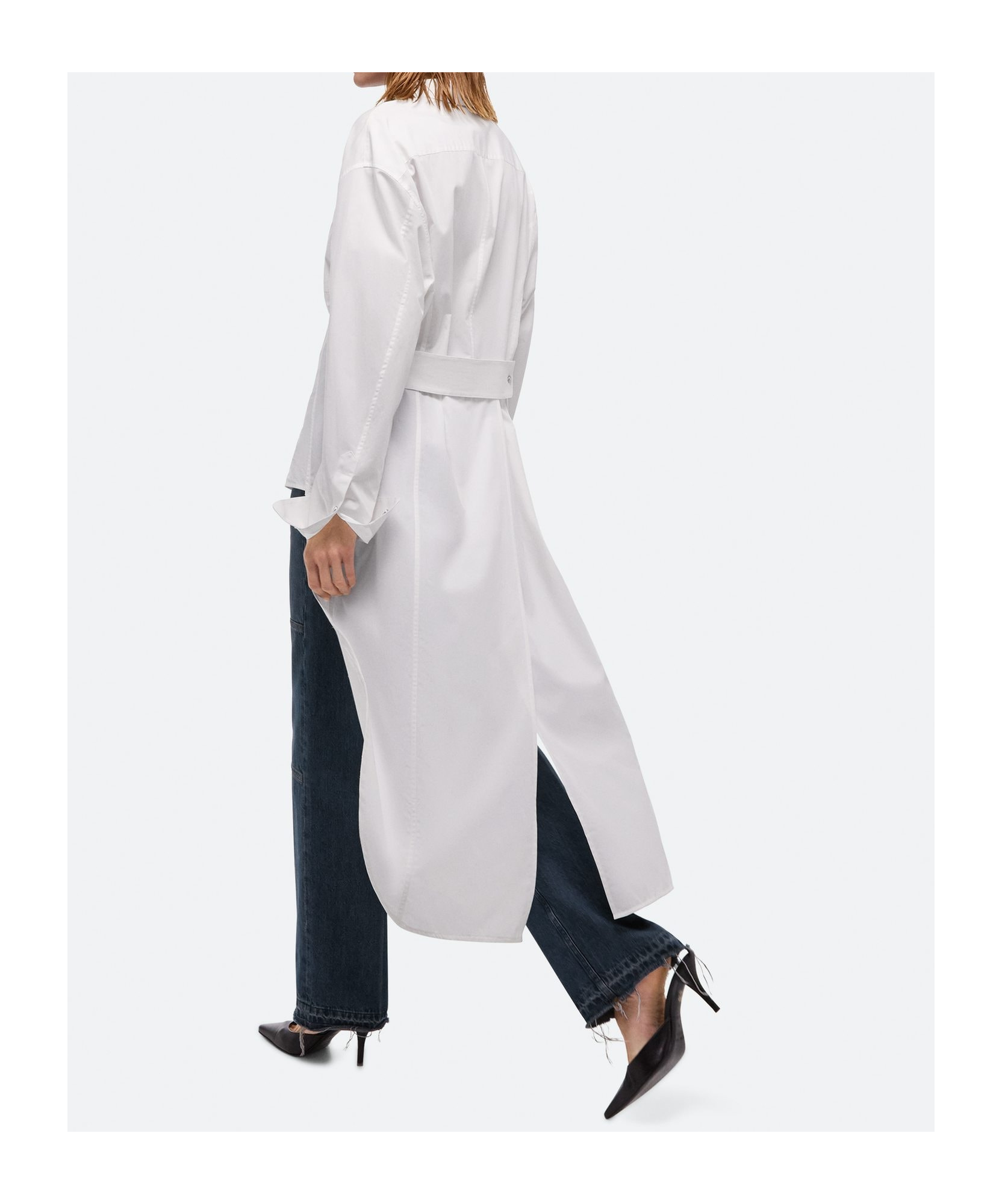 Helmut Lang Women's Apex Asymmetric Cotton-poplin Shirt In White