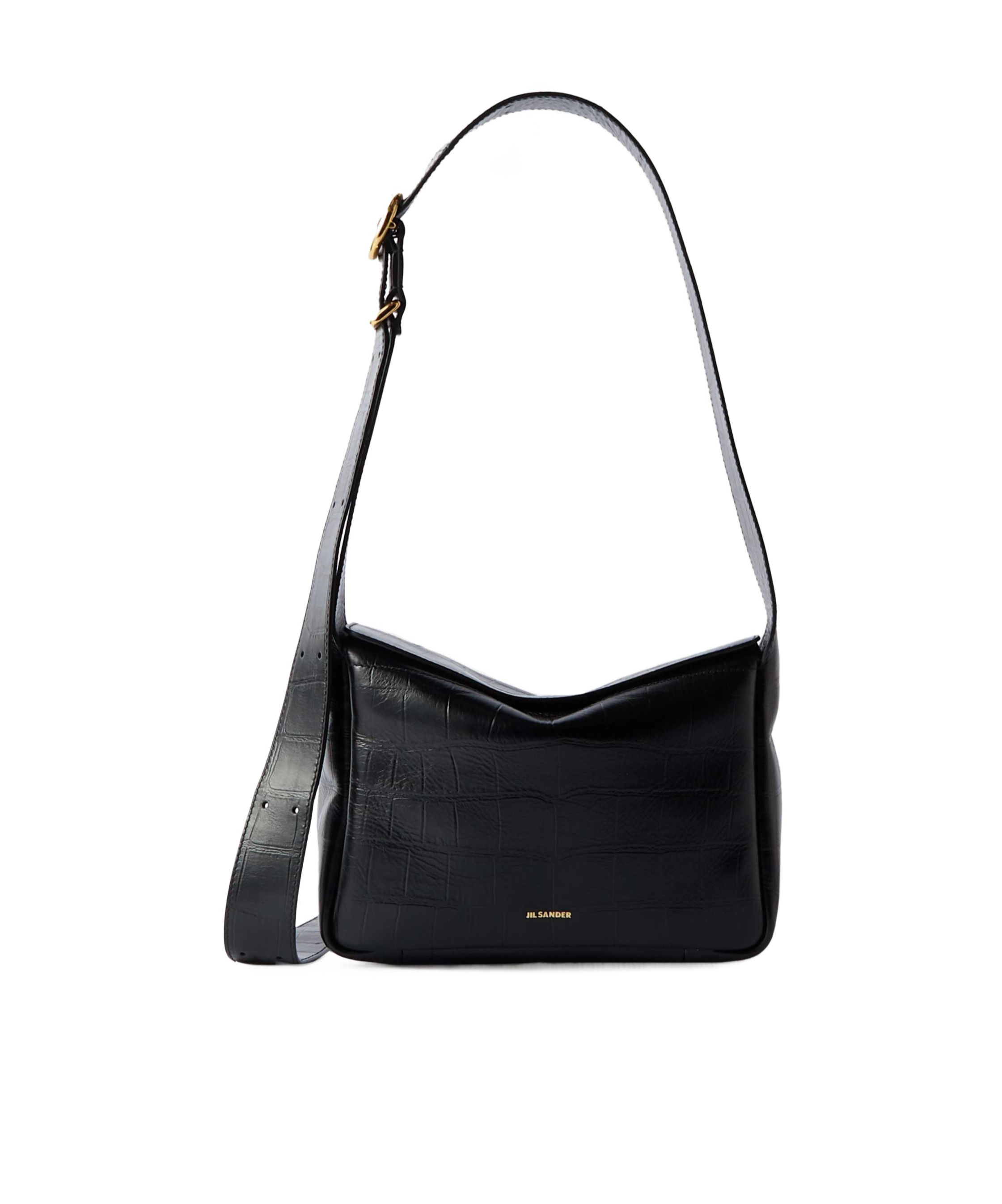 Jil Sander Flap Mini Black Shoulder Bag In Black