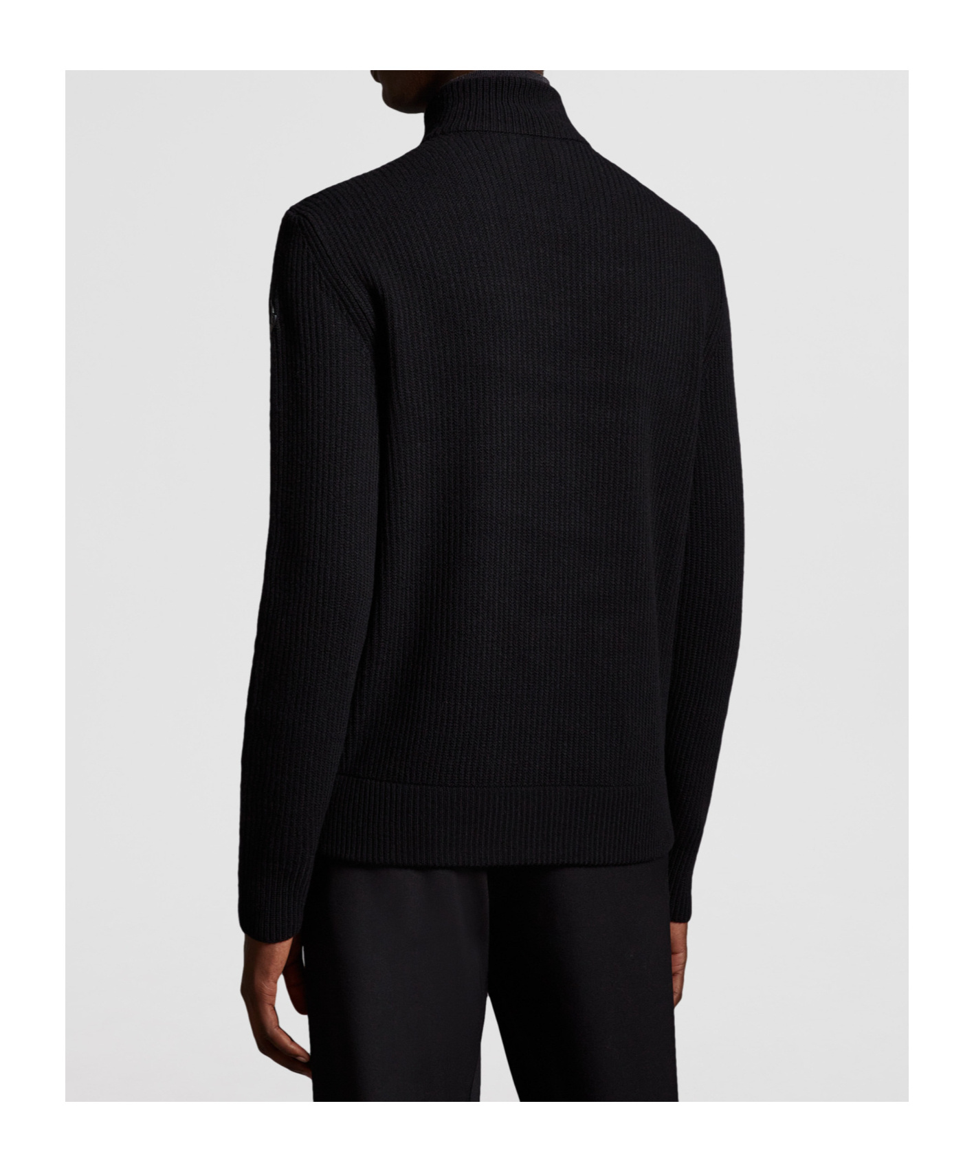 Moncler Padded Wool Cardigan Down Jacket In Black