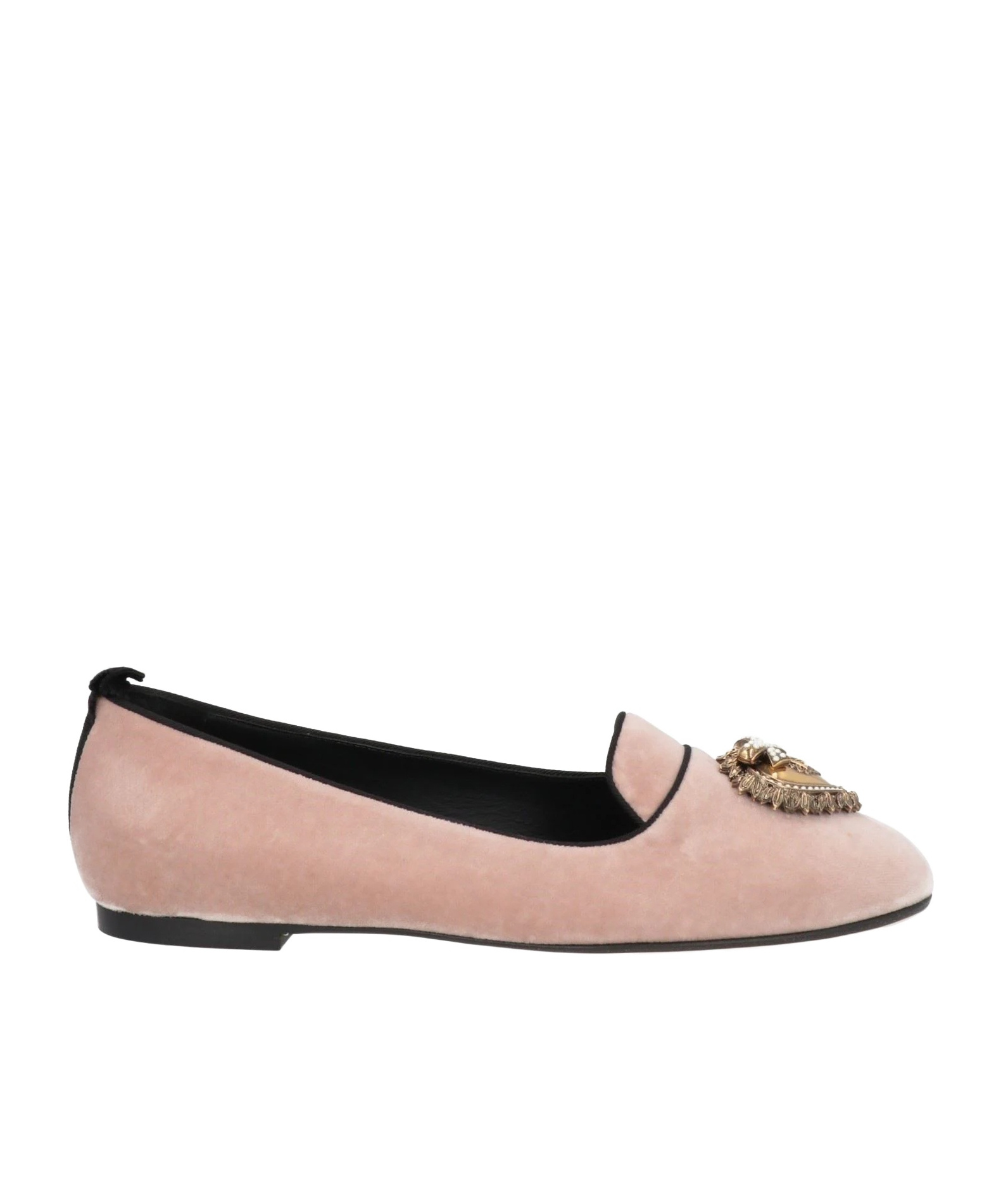 Dolce & Gabbana Round Toe Slippers In Nude