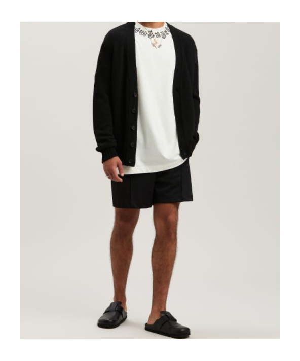 Palm Angels Logo-intarsia Cardigan In Black