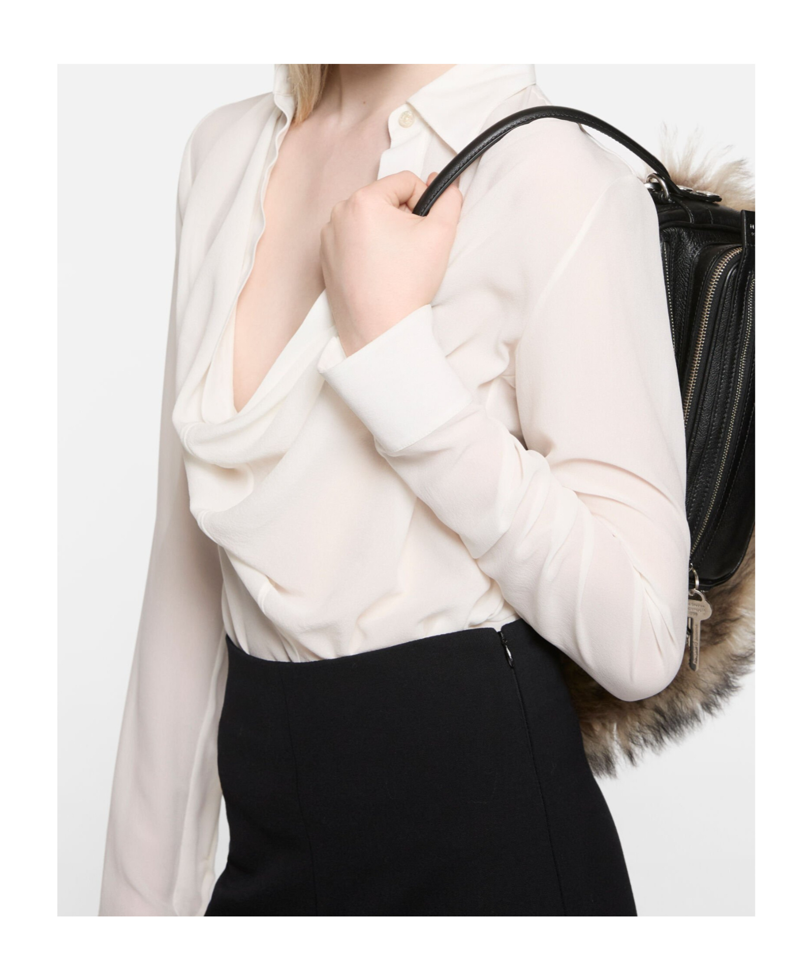 Acne Studios Draped Silk-georgette Blouse In White