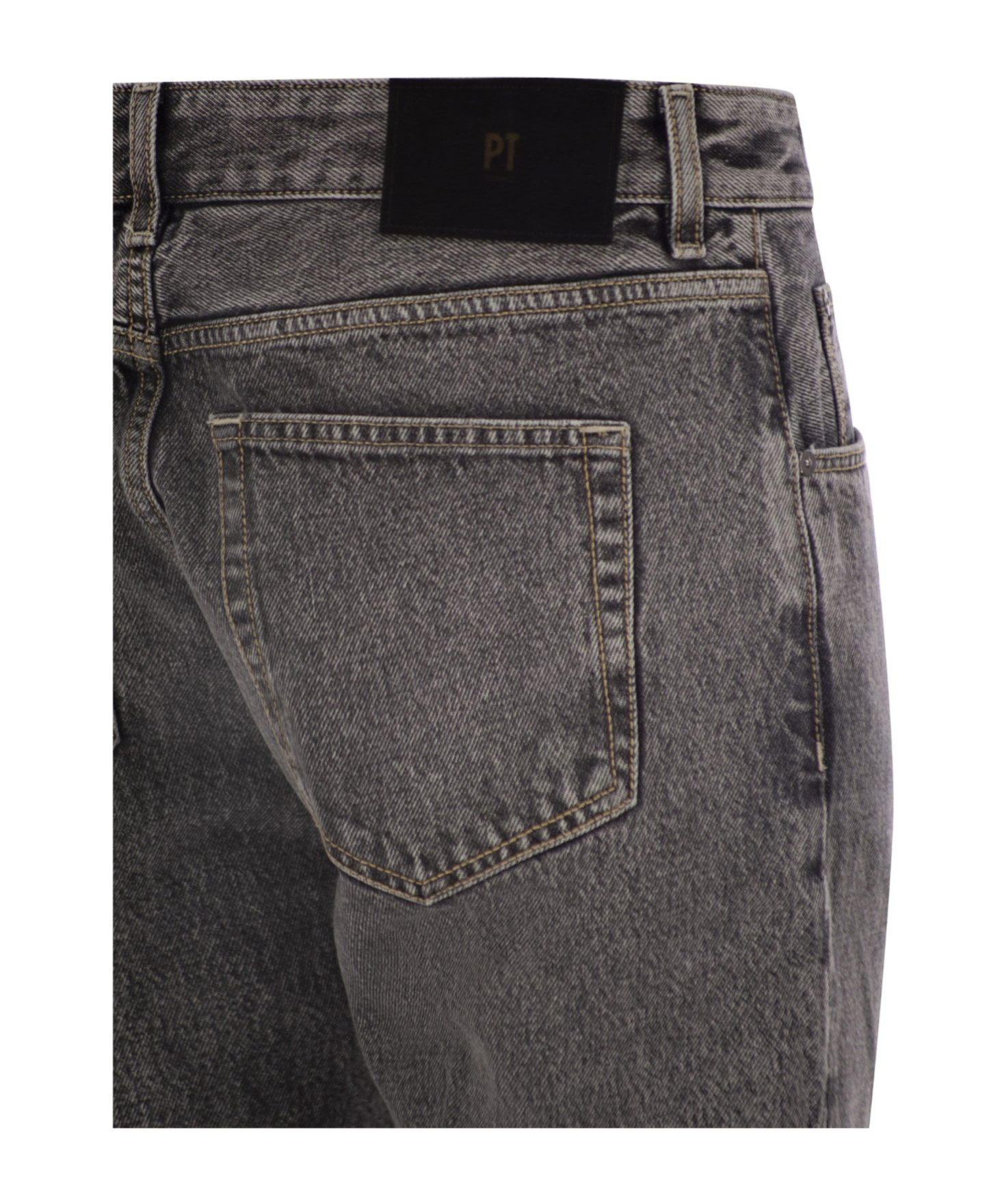 Pt Torino Logo-patch Jeans In Gray