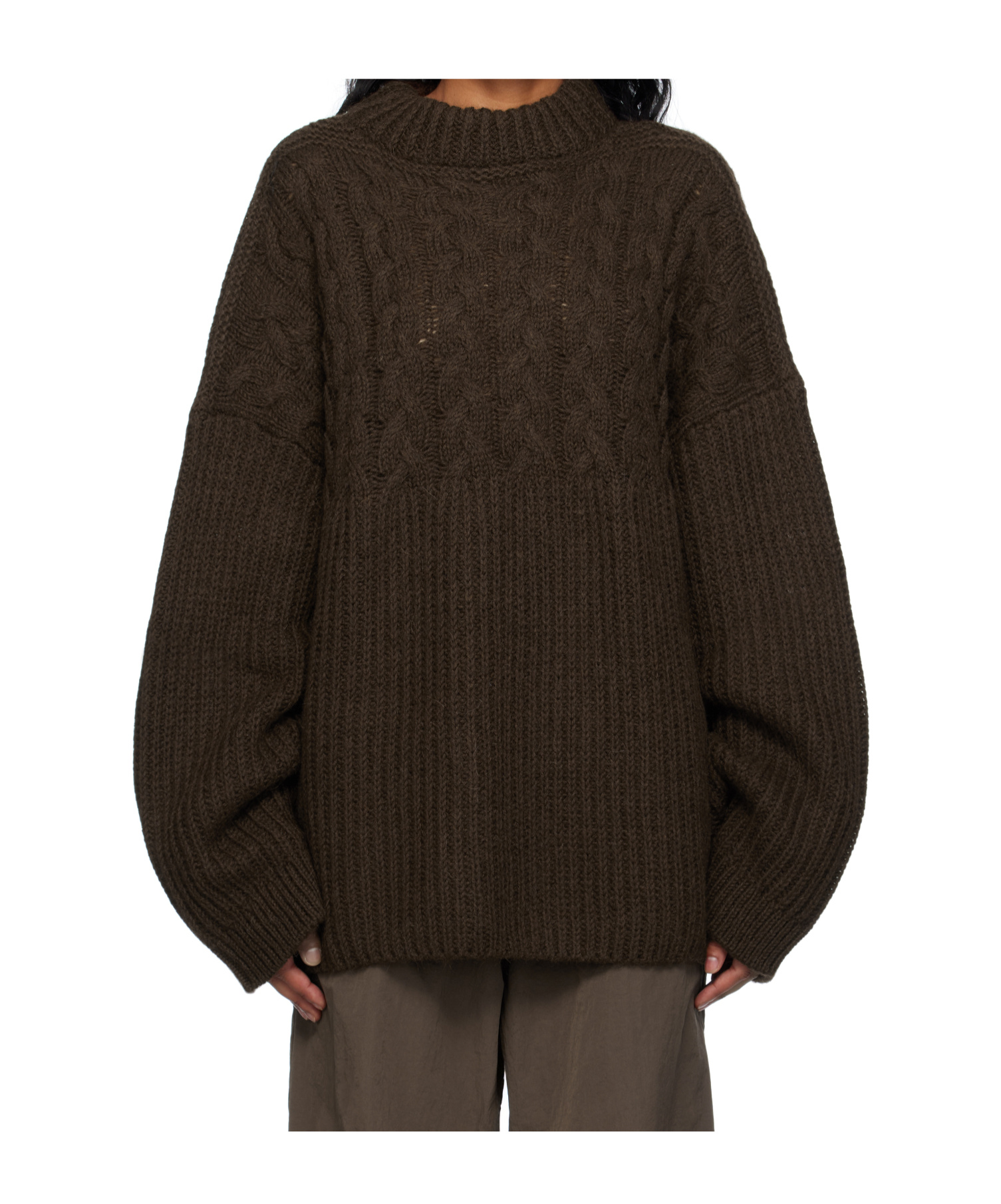 Cecilie Bahnsen Long Sleeve Sweater In Brown