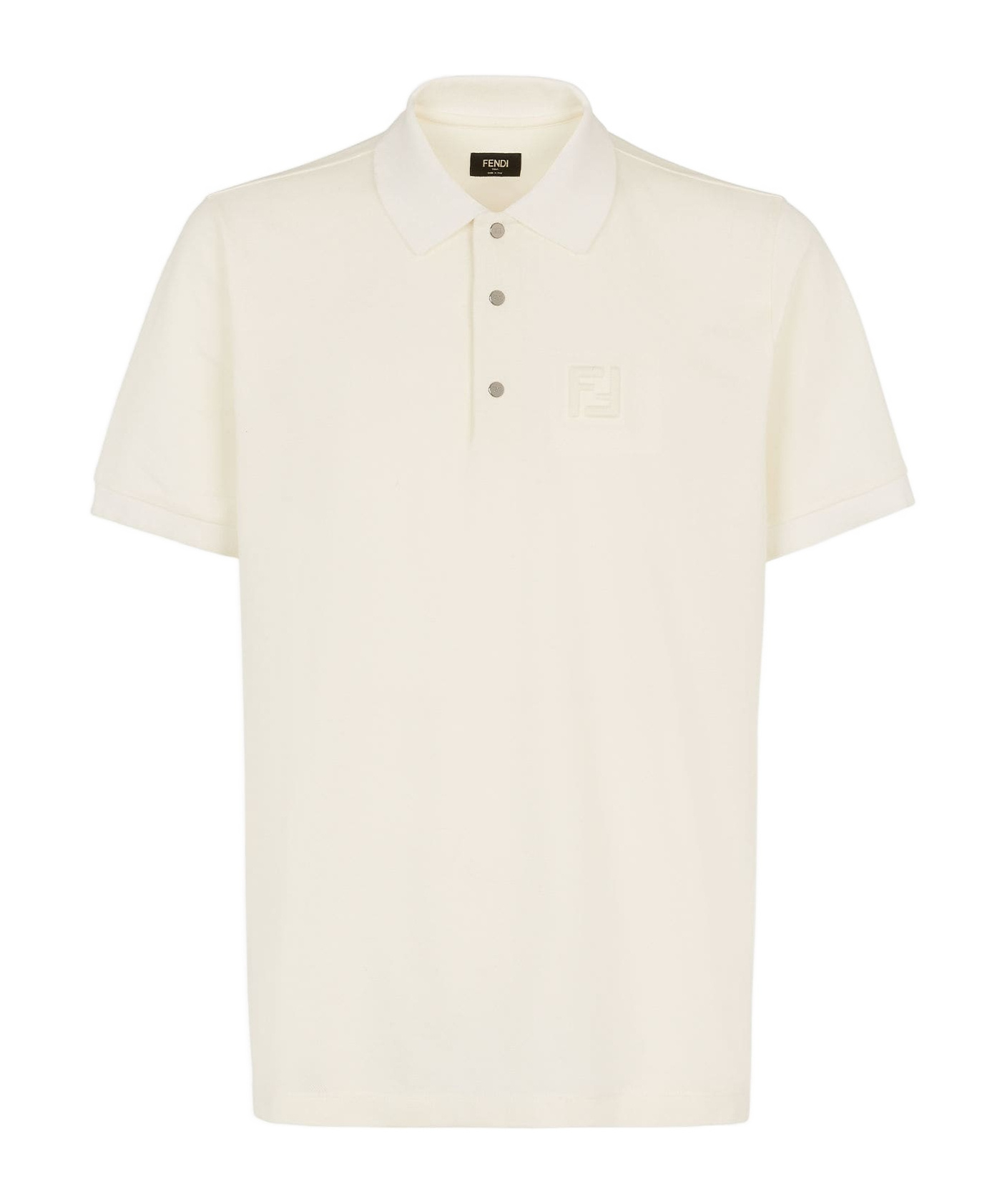 Fendi Men's Cotton Polo T-shirt In White