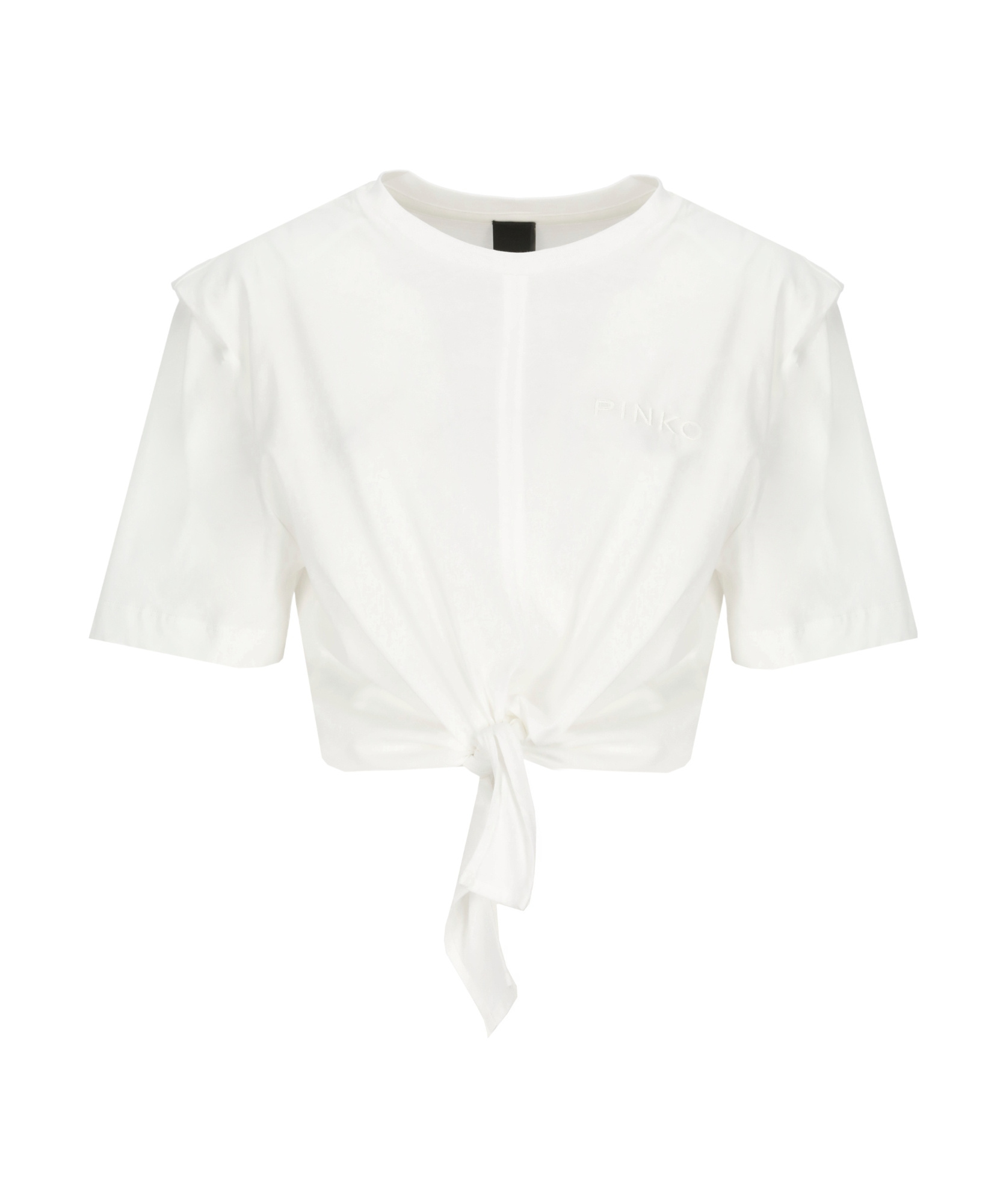Shop Pinko Tied T-shirt In White