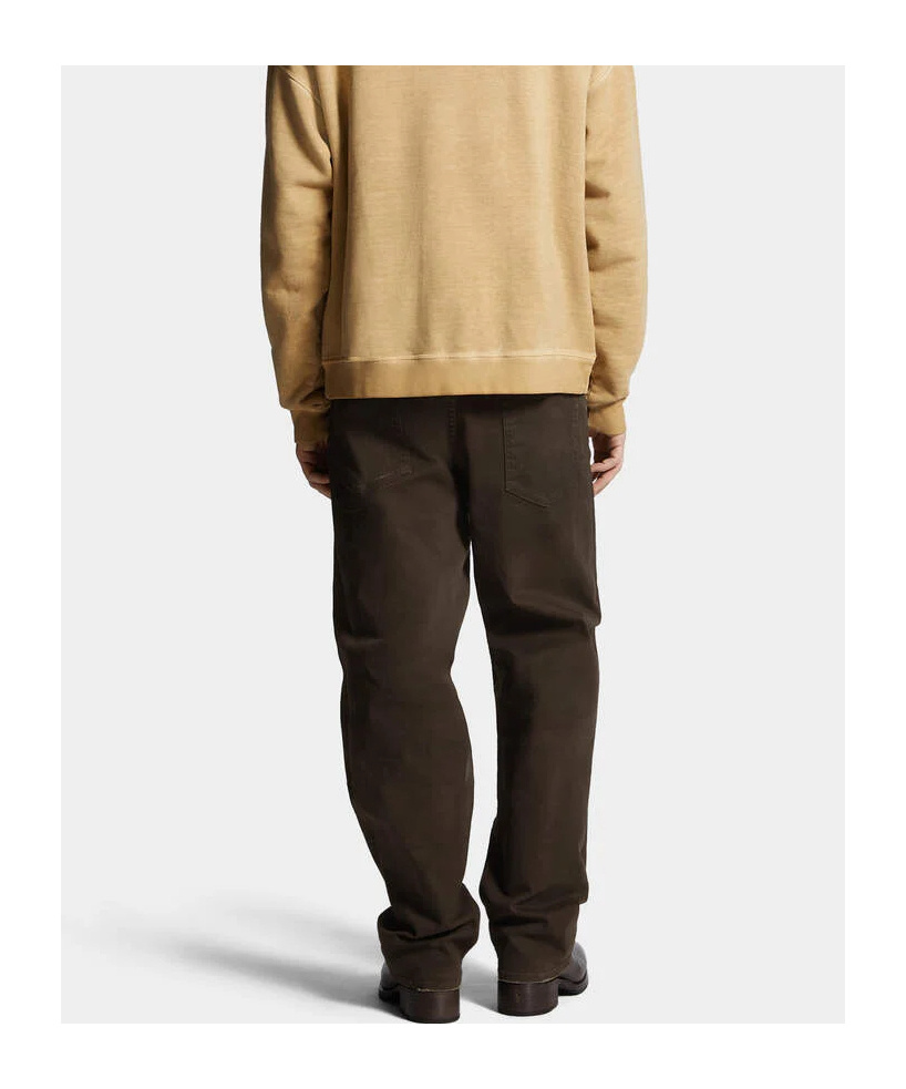 Dsquared2 Bull Leatherette Wash Loose Jeans In Brown