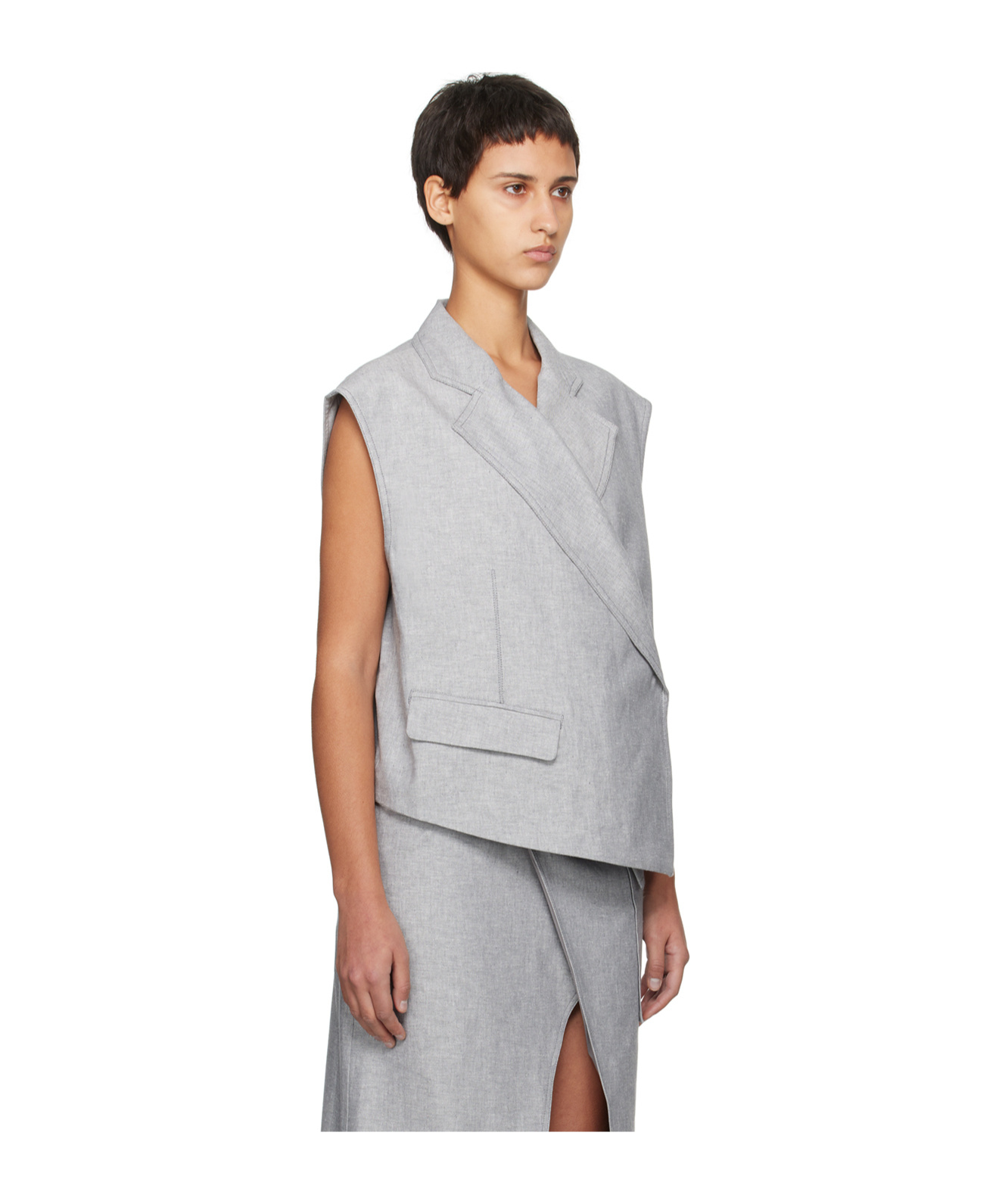 Remain Birger Christensen Asymmetrical Structure Vest In Gray