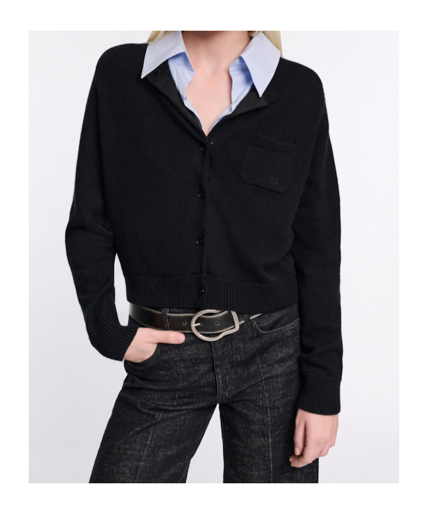 Dorothee Schumacher Elegant Statements Wool And Cashmere Cardigan In Black