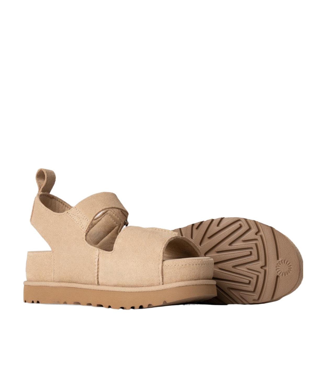 Ugg Womens Goldenstar Hi Suede Platform Sandals Beige Eur 40 / 7 Uk In Nude
