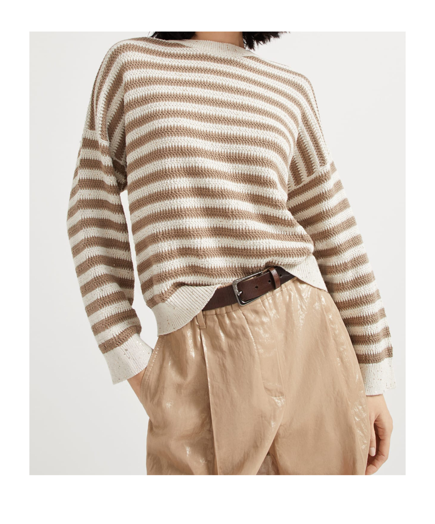 Brunello Cucinelli Cotton Blend Sweater In Multi