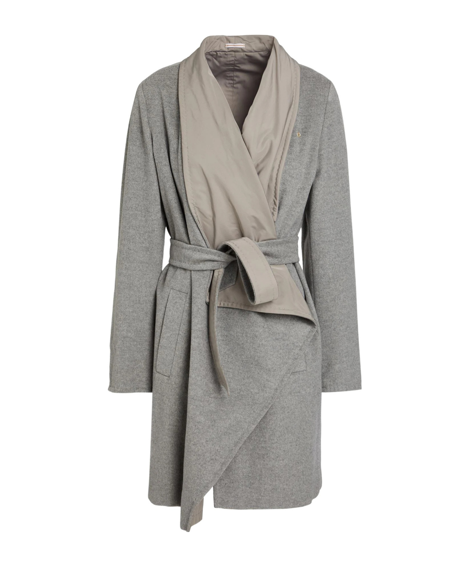 Max Mara Solid Color Coats In Grey