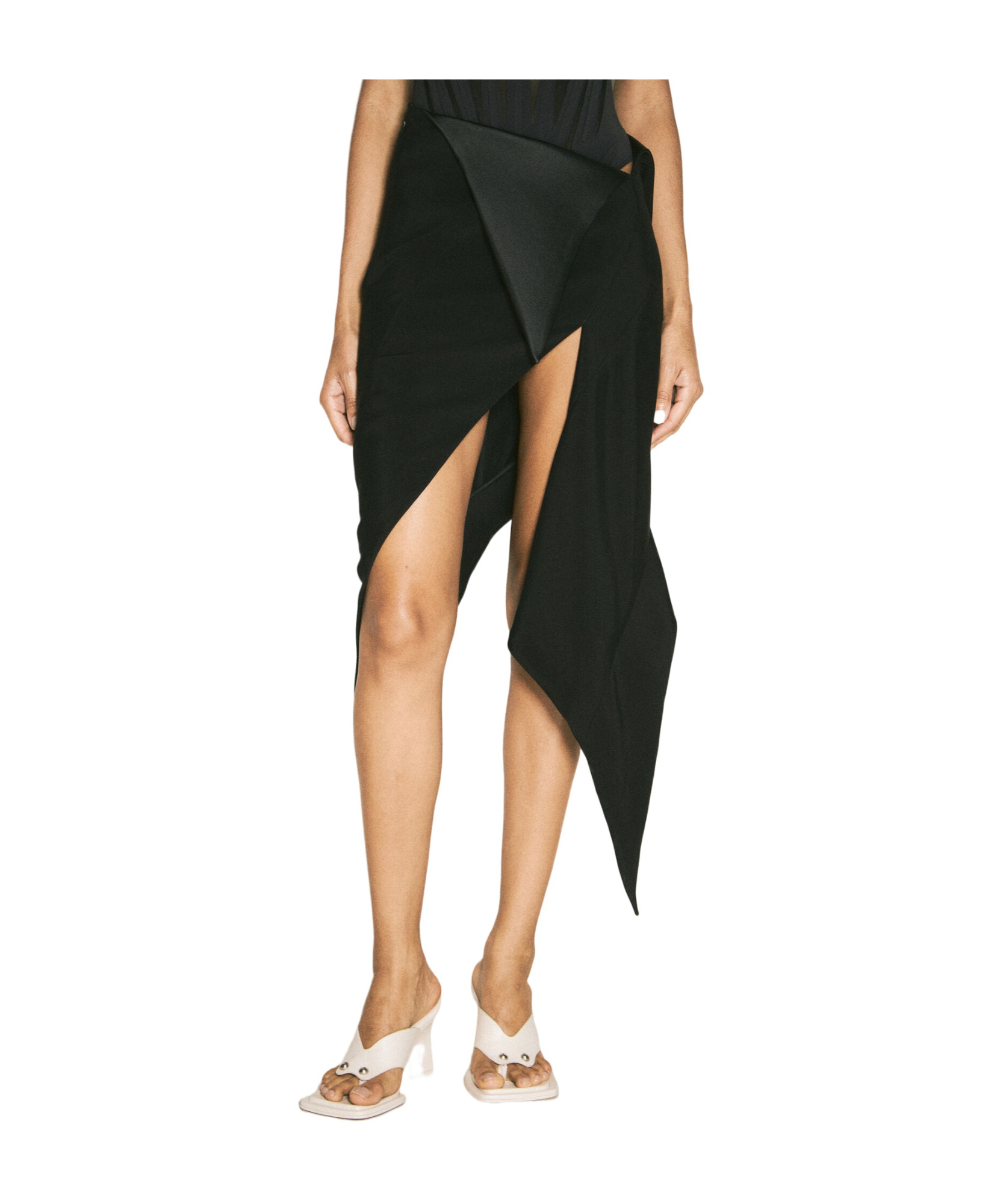 Mugler Asymmetrical Skirt In Black