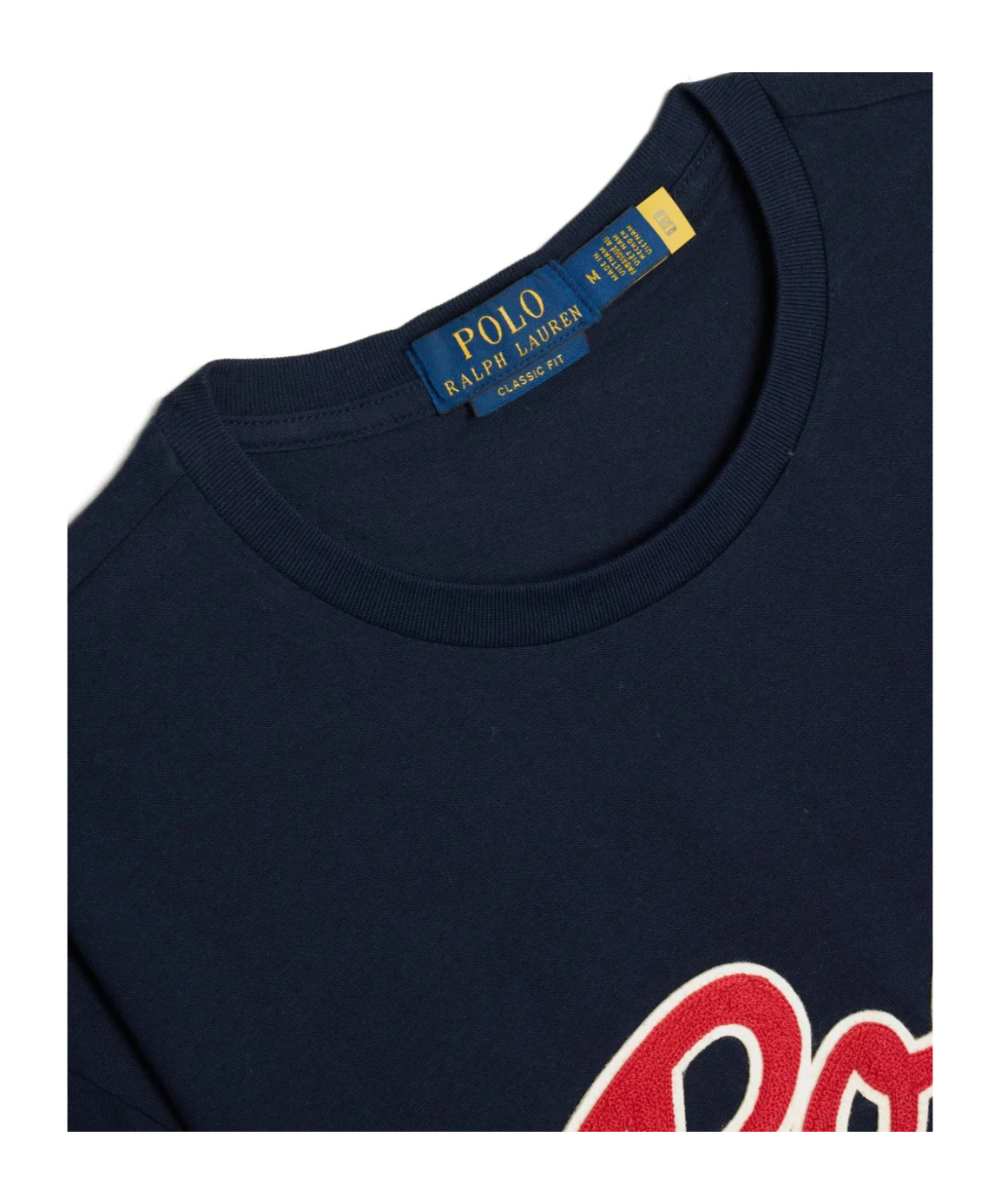 Polo Ralph Lauren Blue Crewneck T-shirt With Logo Print On The Front In Black
