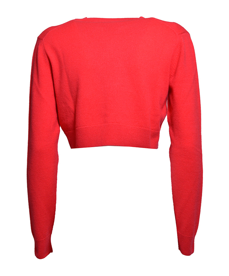 Patou Cropped Jumper In Sustainable Wool And Cashmere In Red