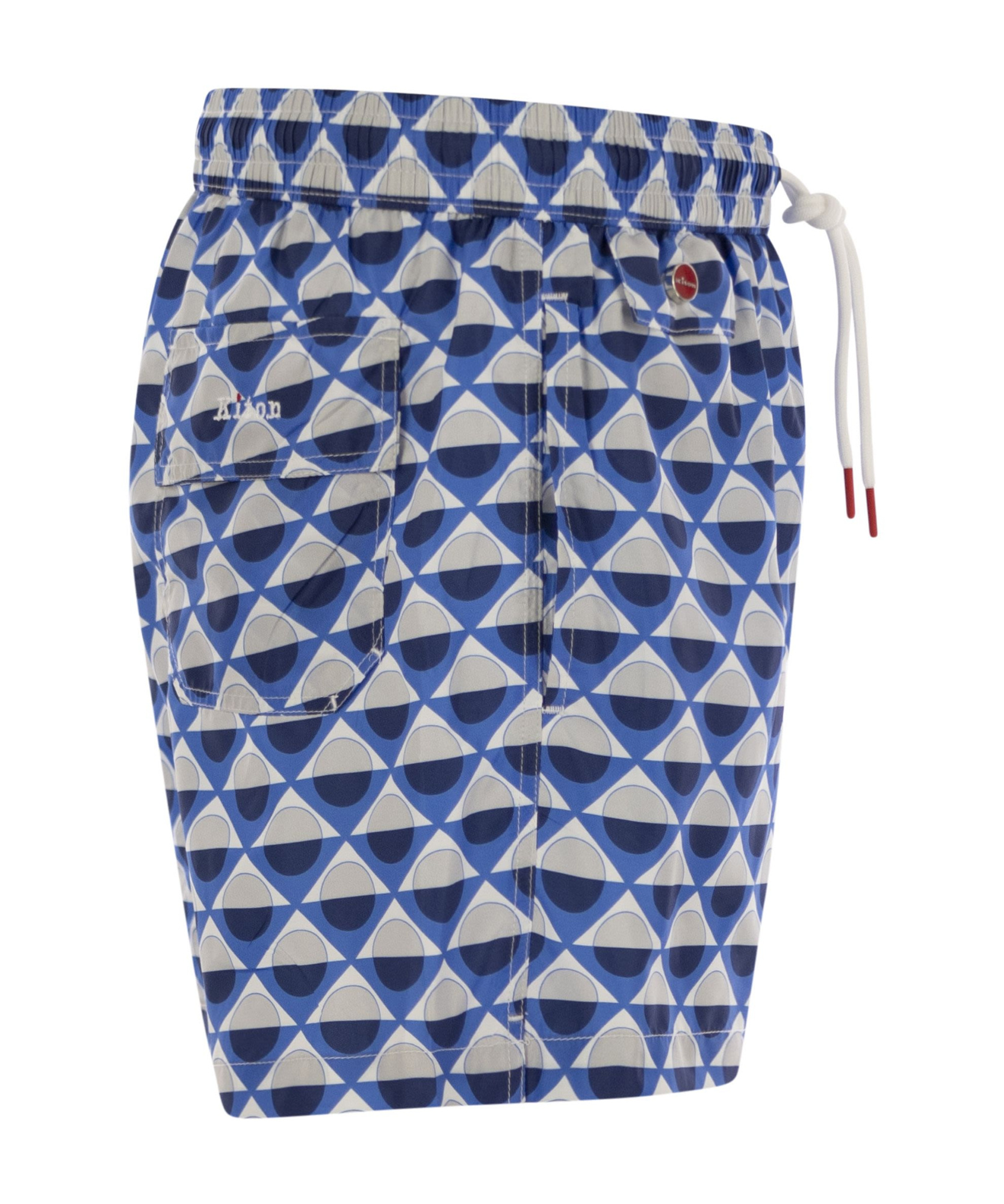 Kiton Patterned Beach Boxers In Blue