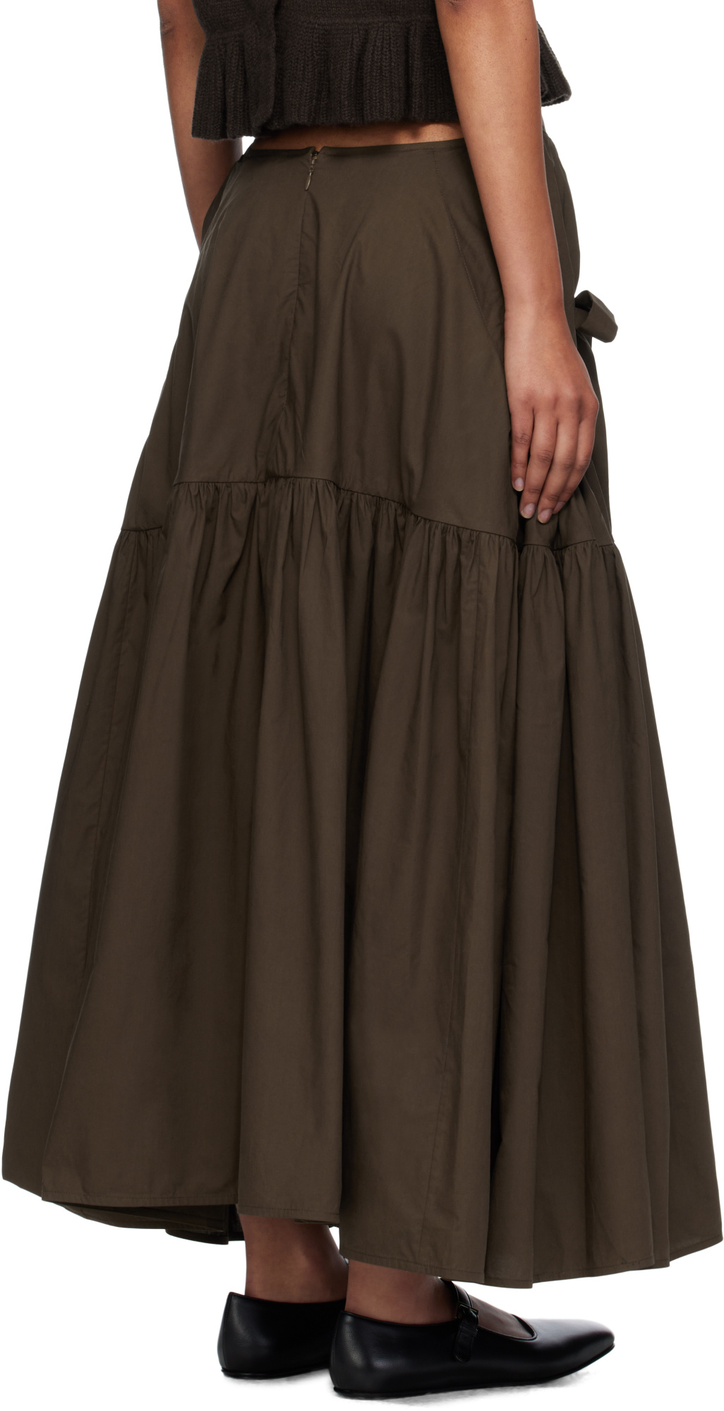 Cecilie Bahnsen Brown Justice Midi Skirt In Brown