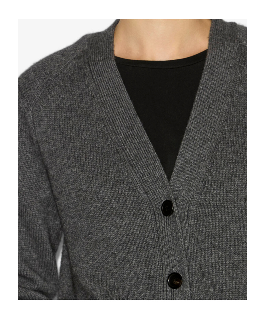 Isabel Marant V-neck Cardigan Front Pockets In Gray