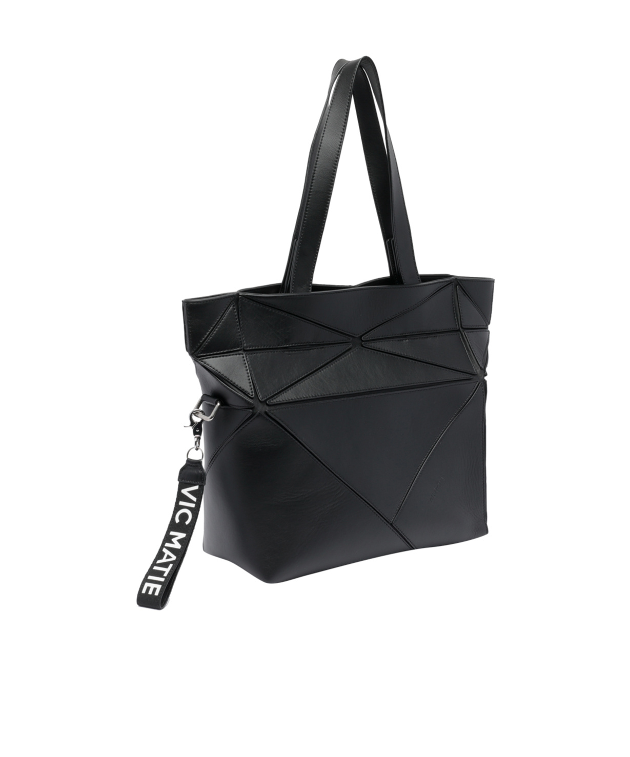 Shop Vic Matie Double Handle Shoulder Bag In Black