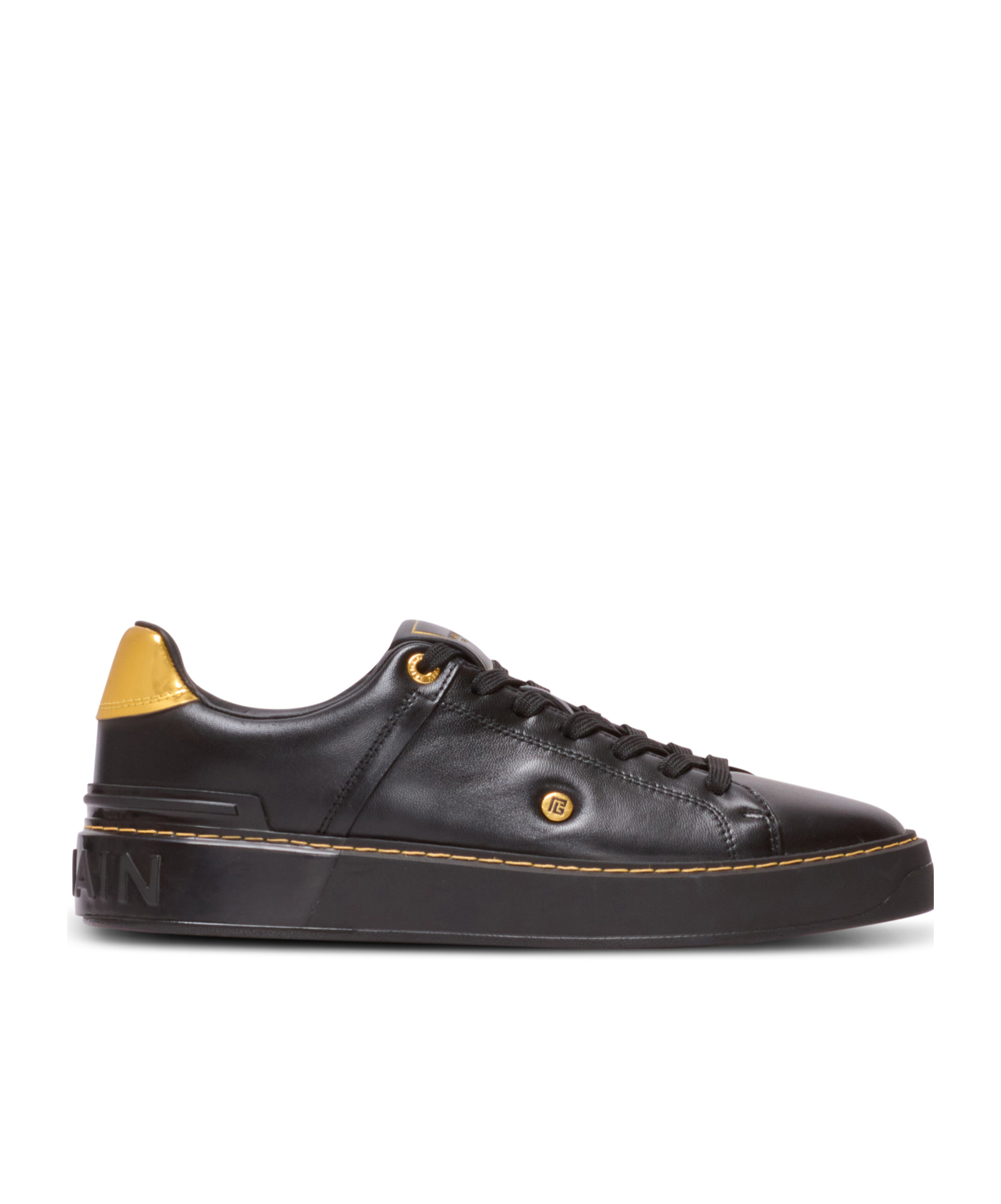 Balmain B-court Trainers In Calfskin In Black