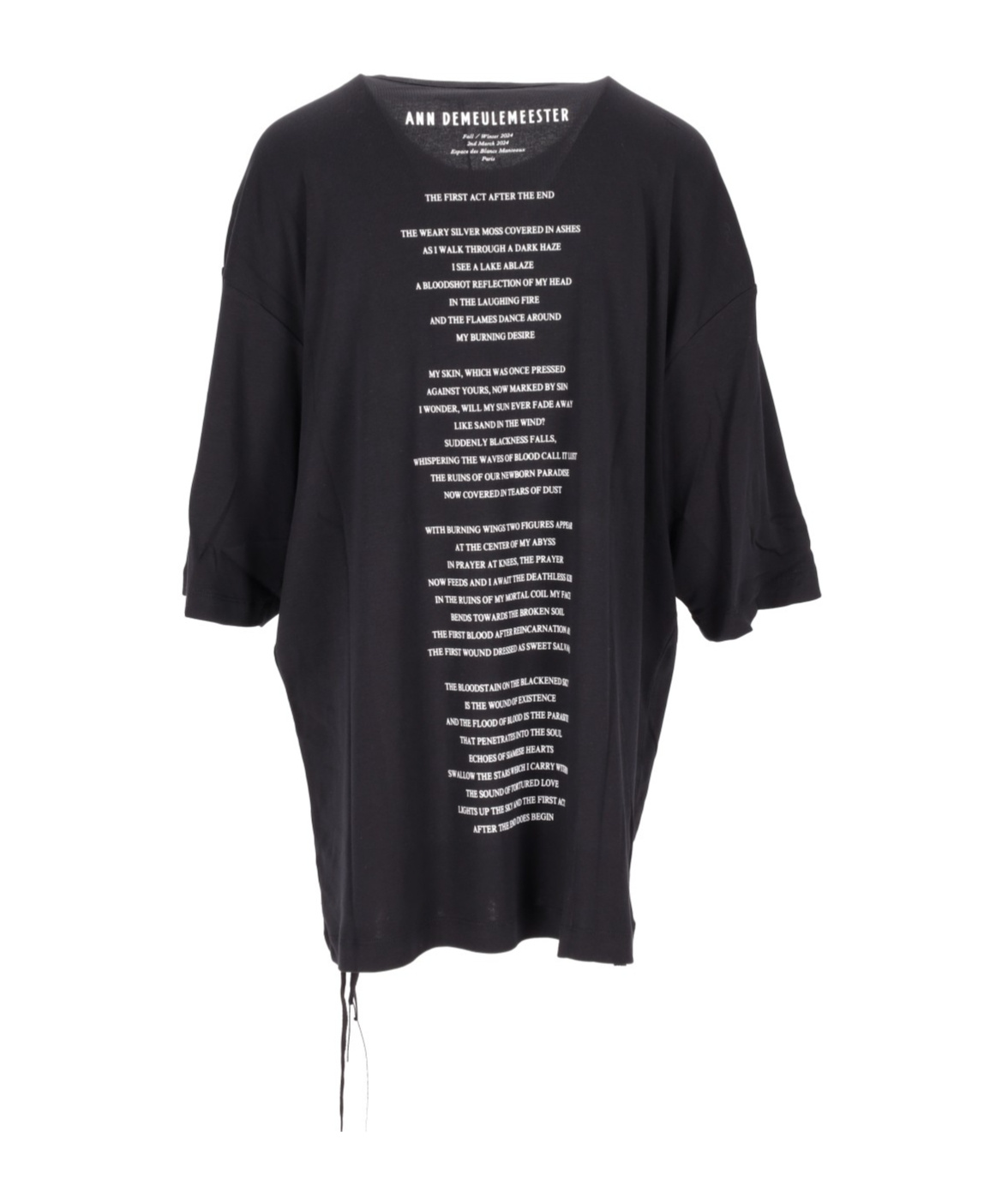 Shop Ann Demeulemeester Aga Fw24 Poem High-comfort T-shirt In Black