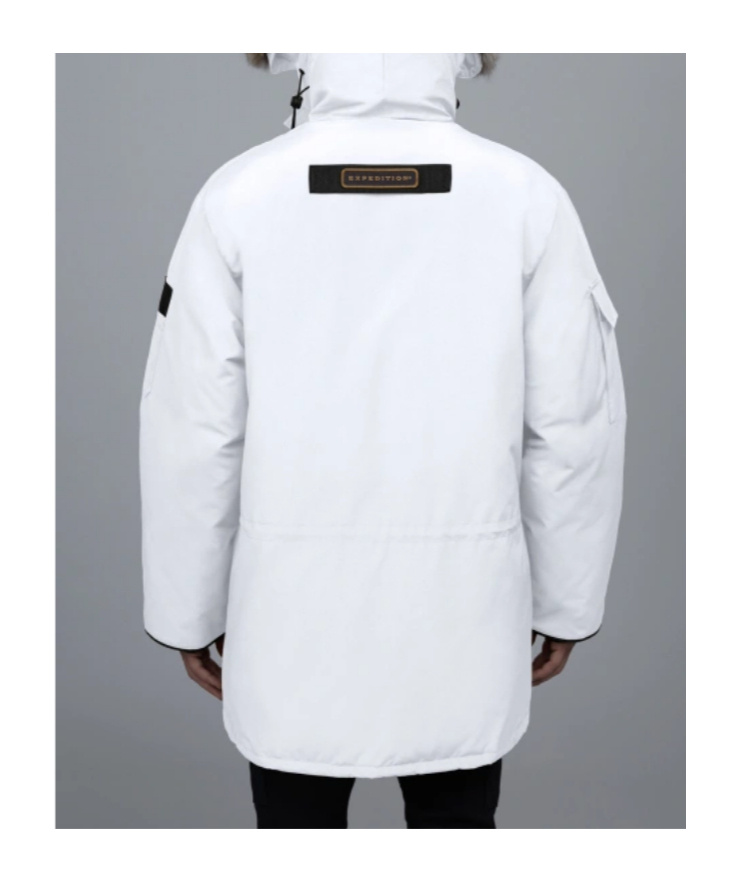 Shop Canada Goose Zippered Down Jacket In White