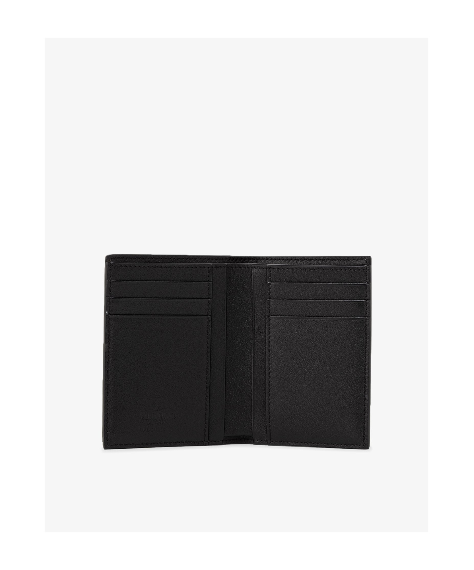 Valentino Vlogo Leather Cardholder In Black