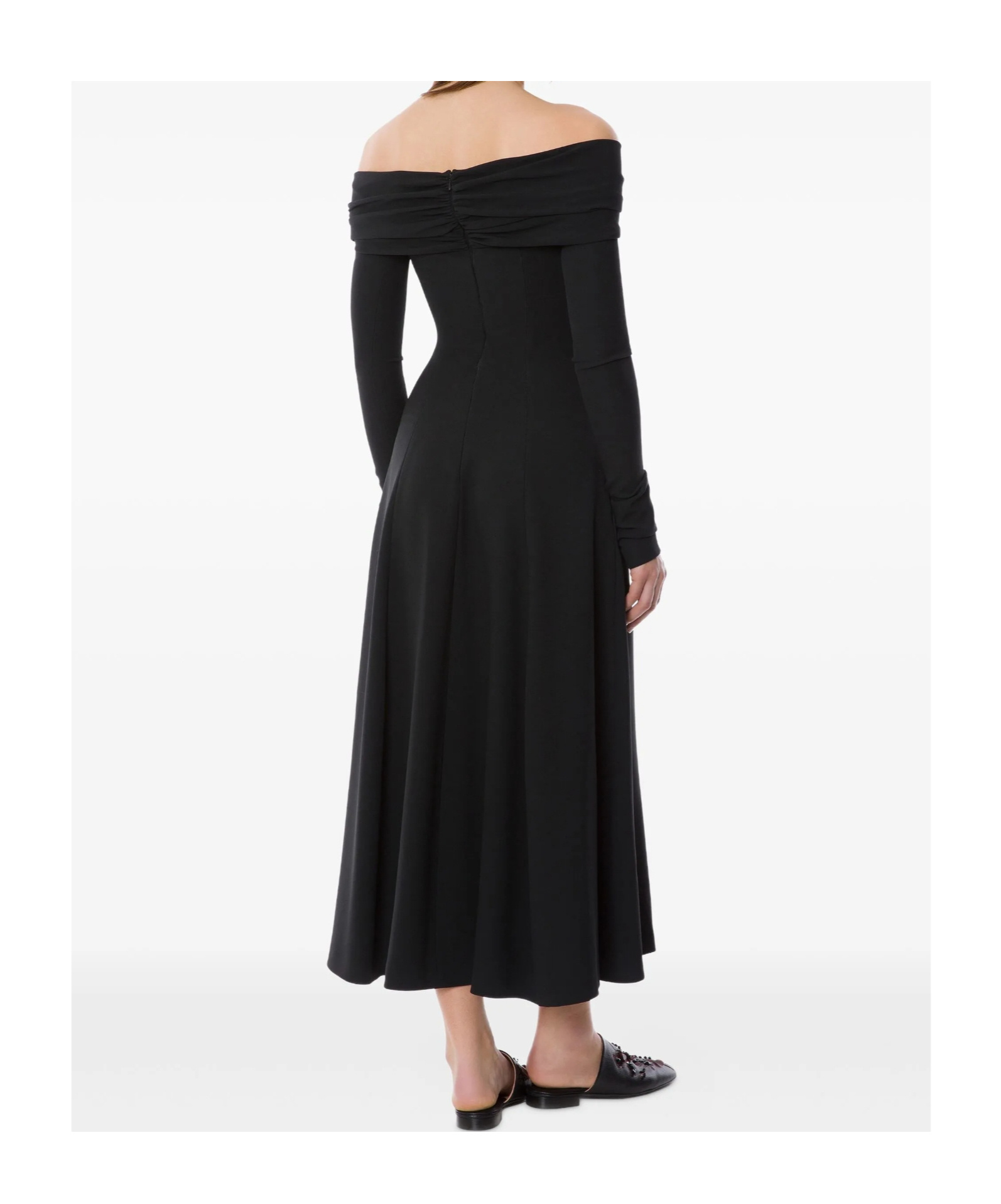 Alberta Ferretti Off-the-shoulder Evening Dress In Black