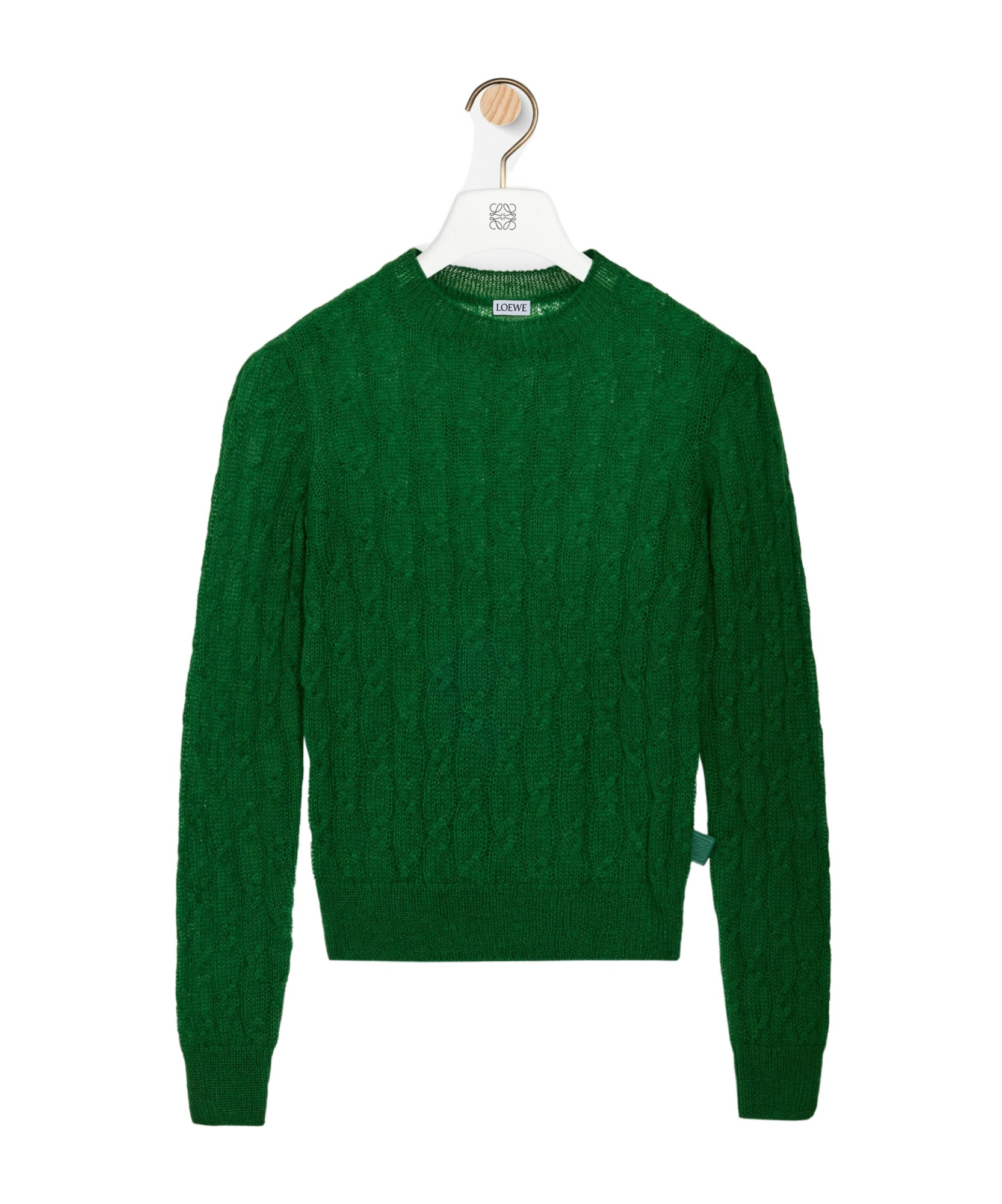 Loewe Crew Neck Long Sleeve Sweater In Green