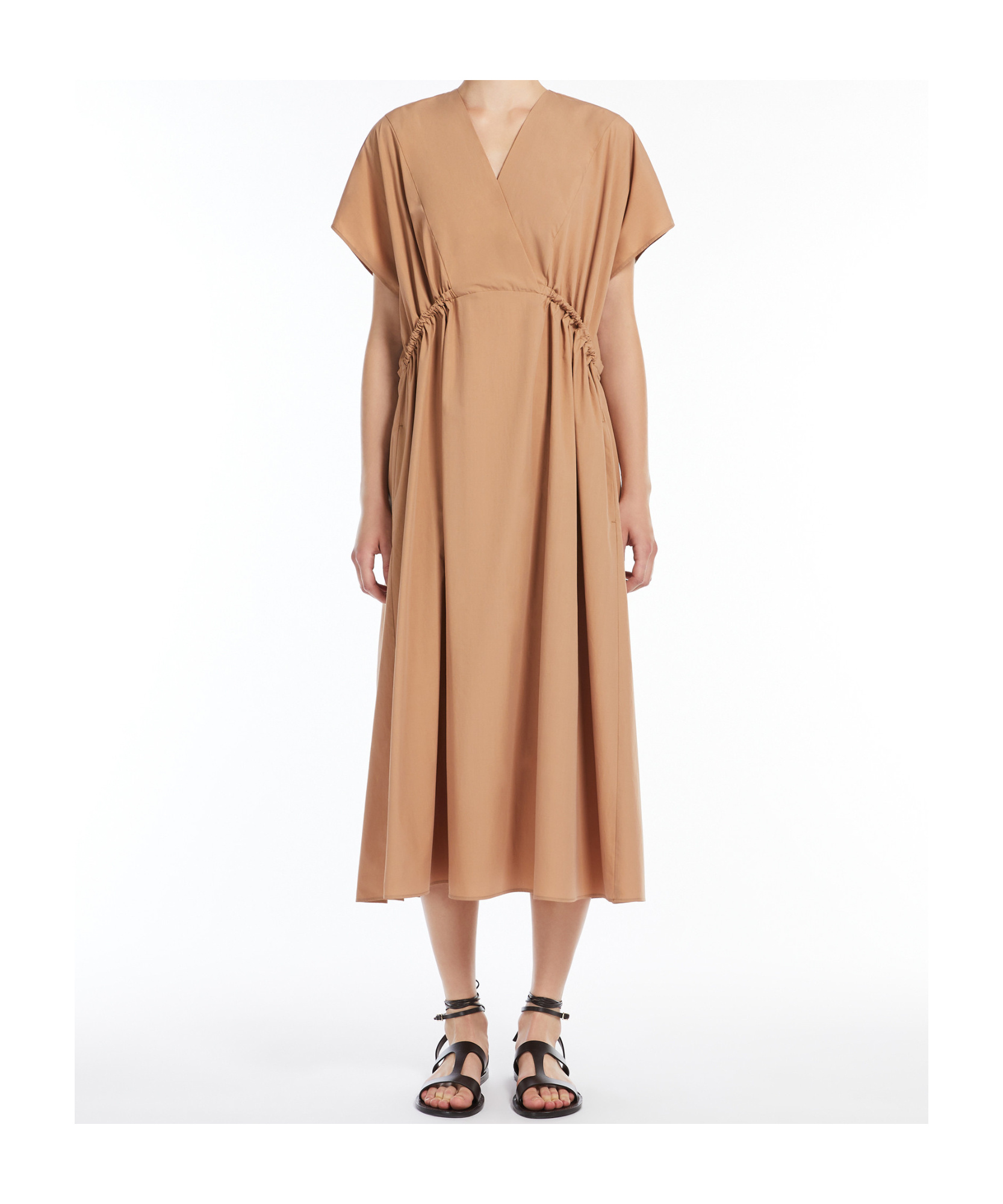 Weekend Max Mara Cotton-poplin Dress In Desert-colored