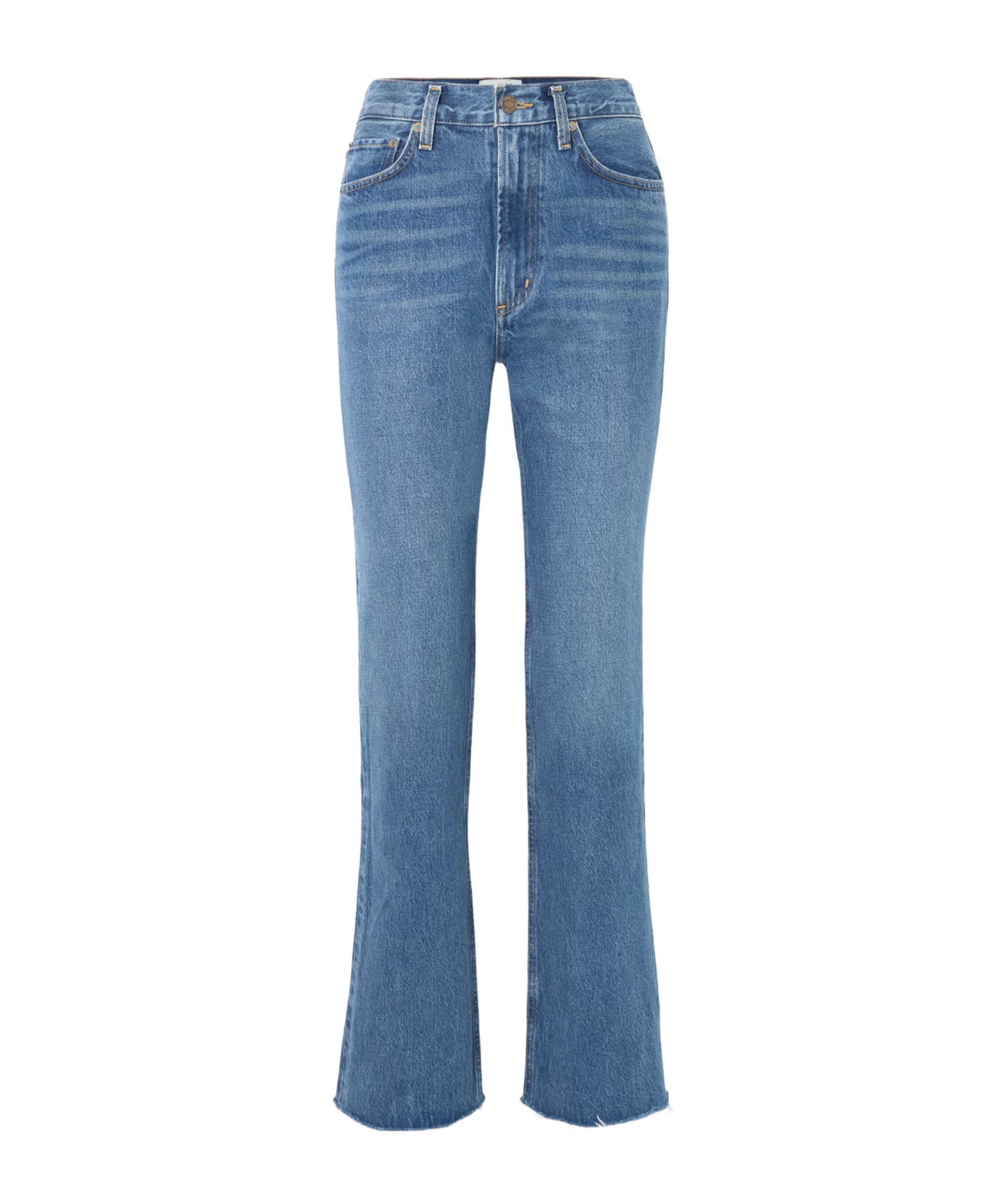 Agolde High-waisted Bootcut Denim Trousers In Blue