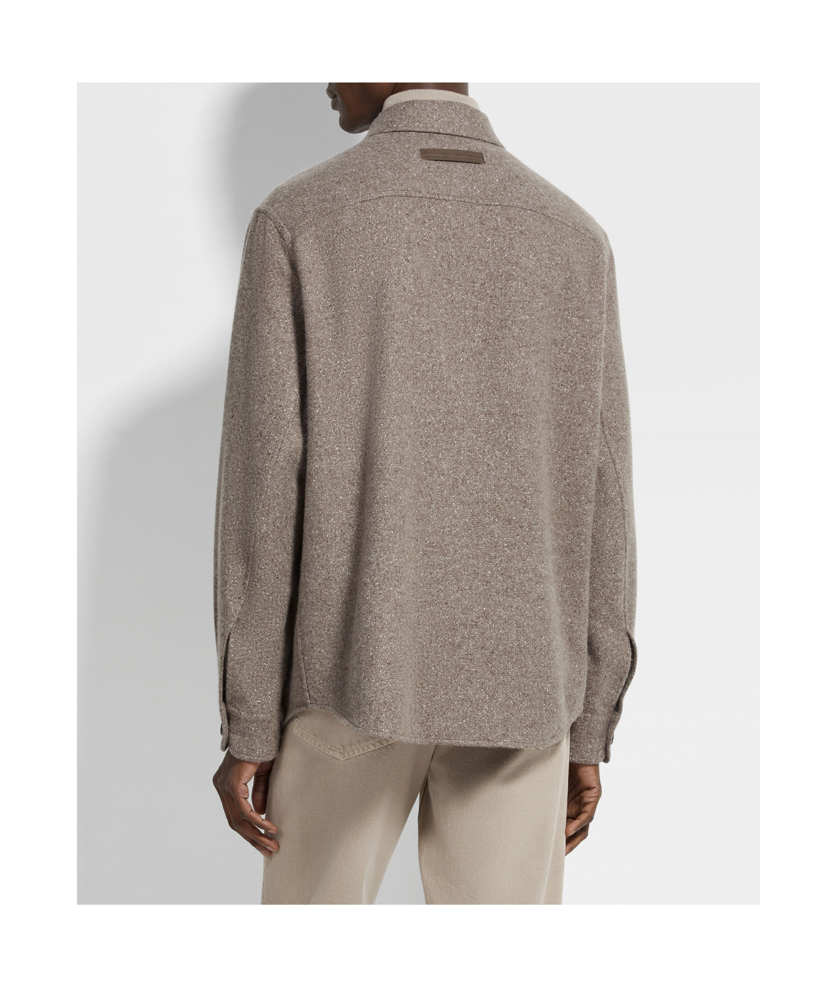 Zegna Cashmere And Silk Overshirt In Brown