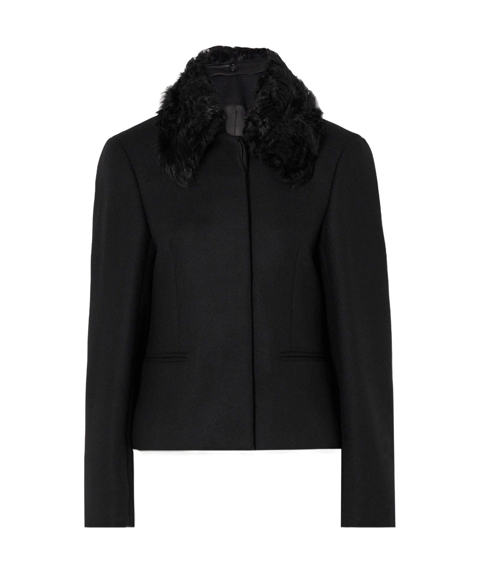 Totême Shearling-collar Jacket In Black