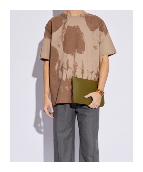 Alexander Mcqueen Men's Large Skull-print T-shirt In Nude